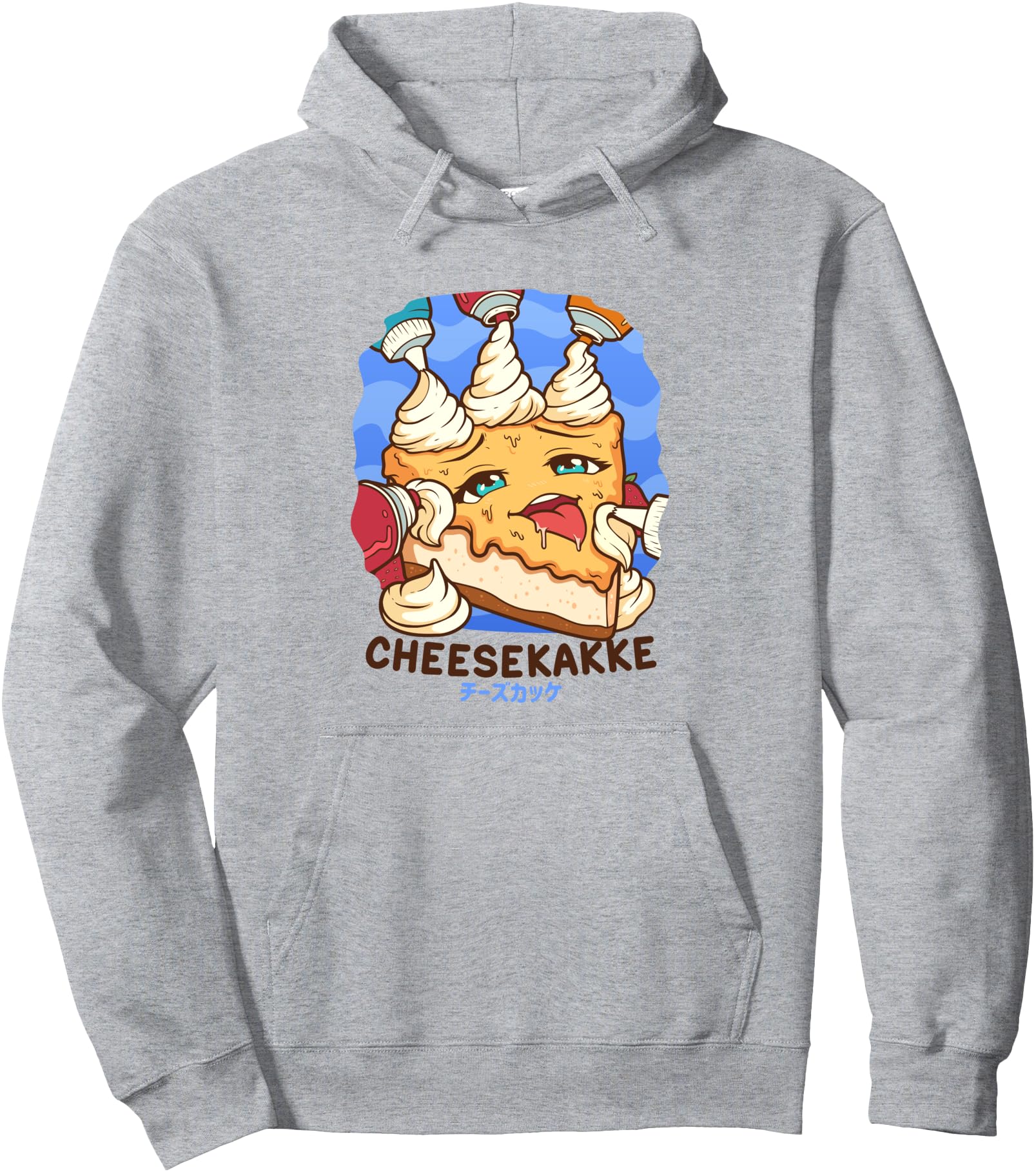 Funny Naughty Foodie Pun Kawaii Cheesekakke Japanese Pullover Hoodie