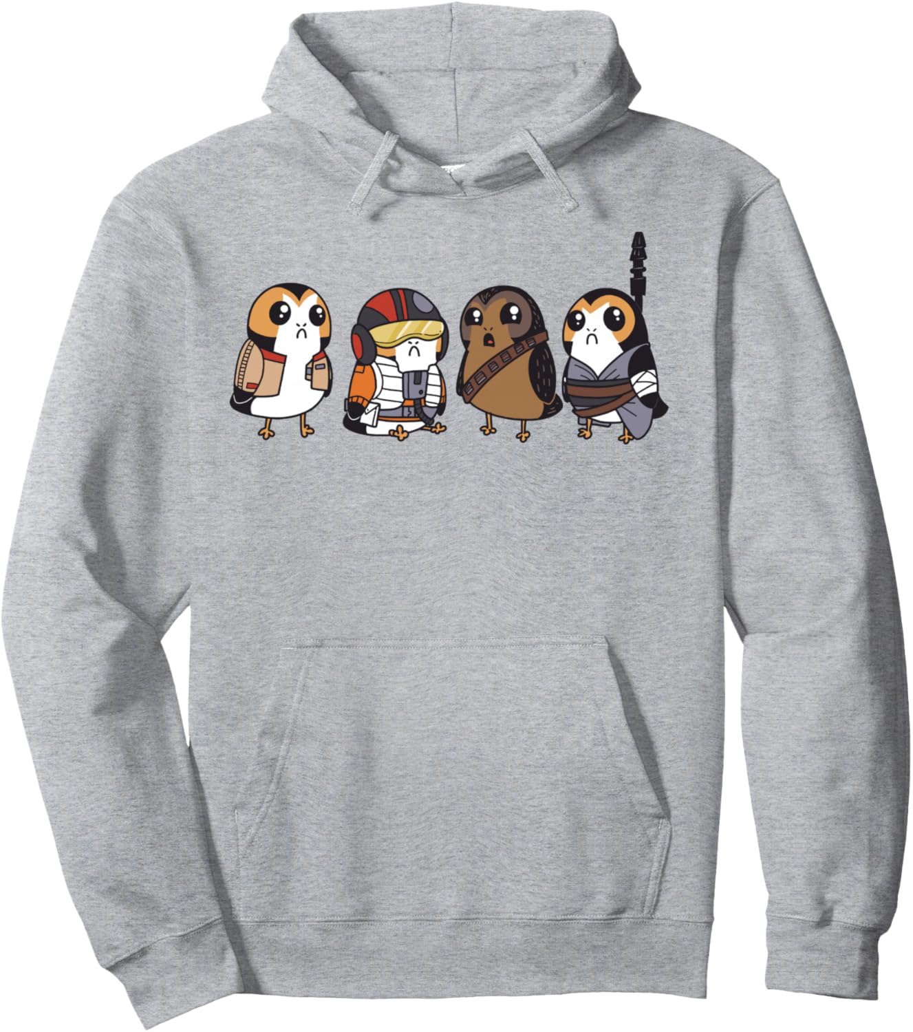 Star Wars Cute Porgs Dressed As Characters Portrait Pullover Hoodie