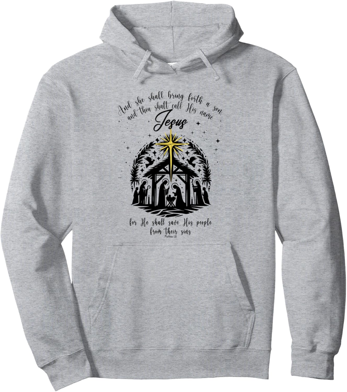 And He Shall Bring Forth A Son Christian Christmas Jesus God Pullover Hoodie