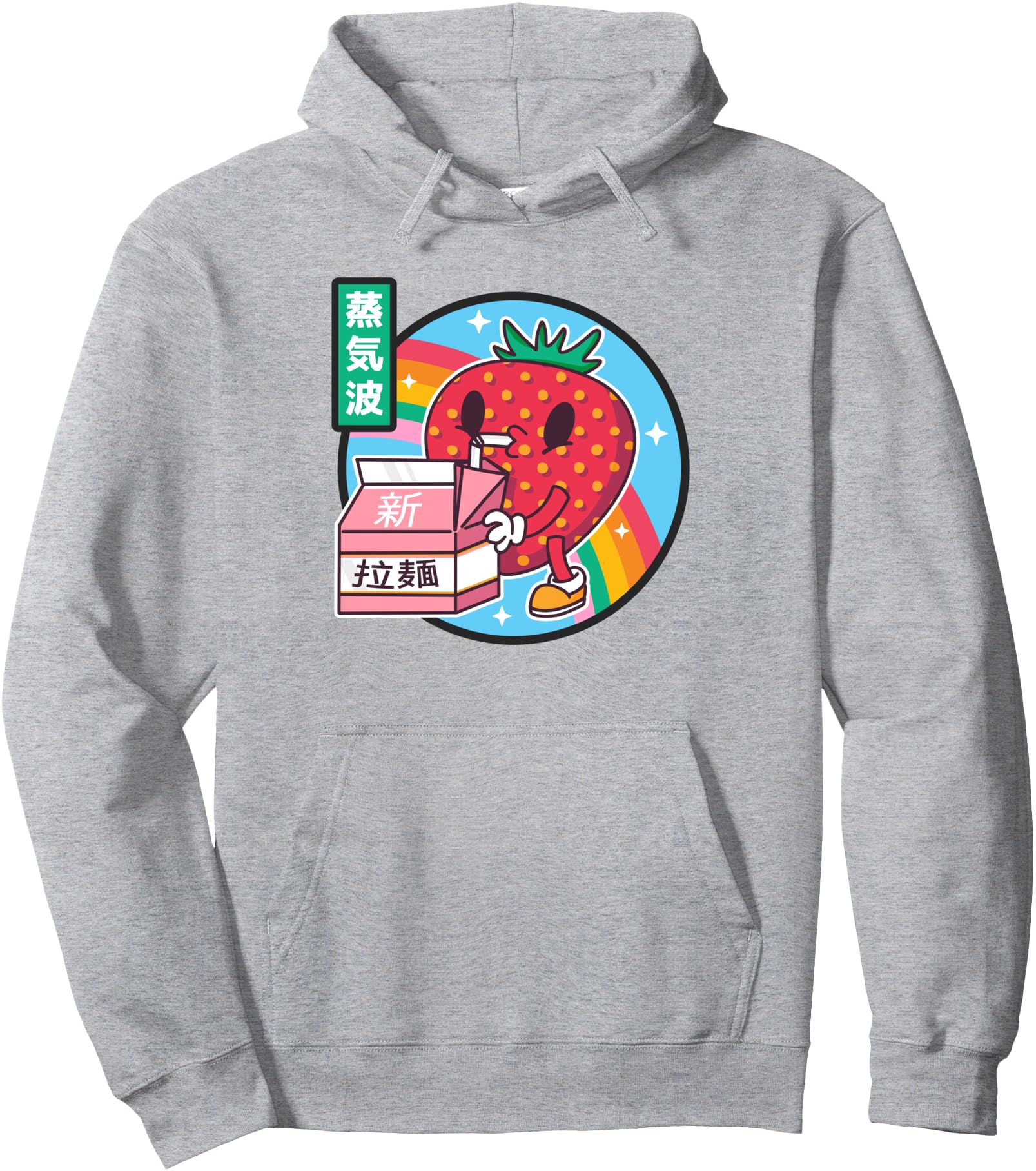Strawberry Milk Rainbow Japan Style Otaku Vaporwave Anime Pullover Hoodie