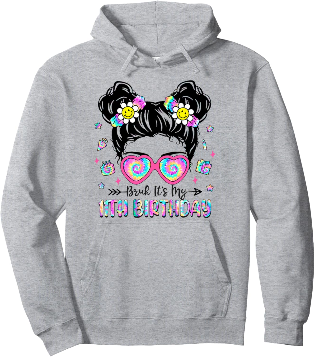 Bruh It's My 11th Birthday 11 Year Old 11yr Birthday Girl Pullover Hoodie