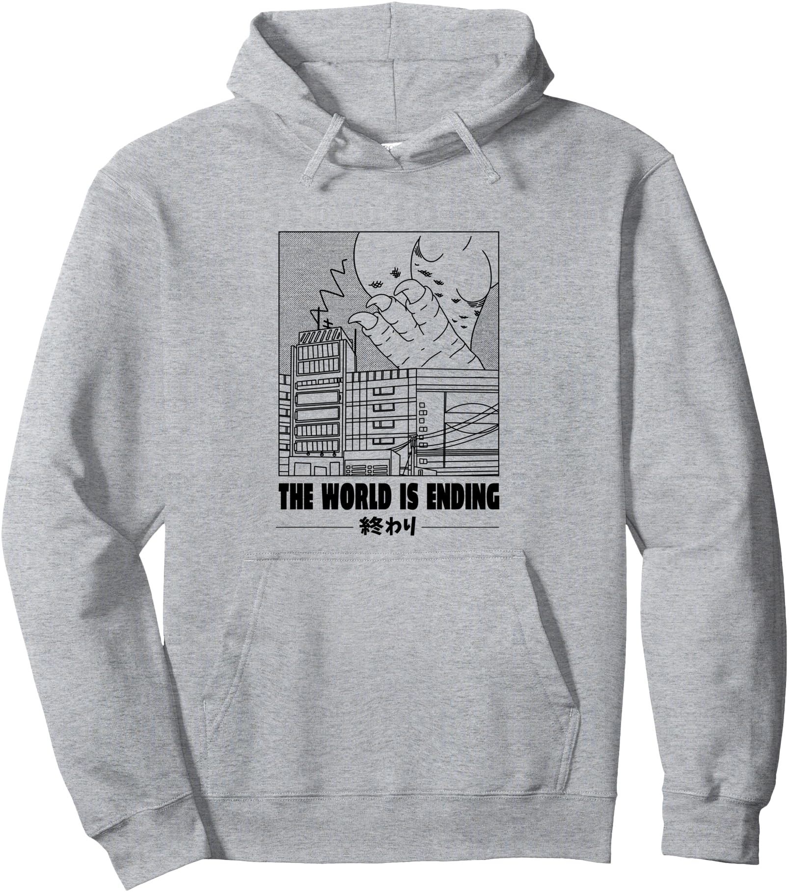 The World Is Ending Japan Kaiju Monster Manga Otaku Anime Pullover Hoodie