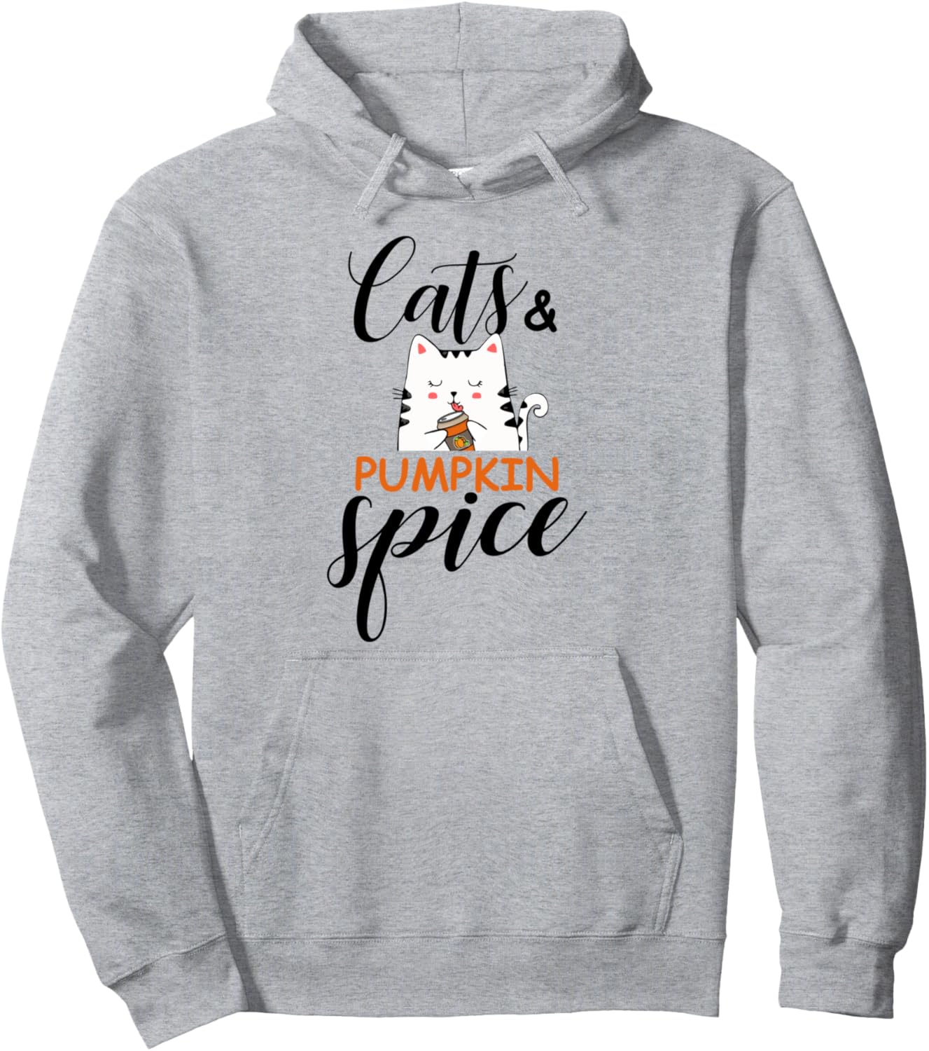 Cats &amp; Pumpkin Spice Fall Autumn for Women girl Thanksgiving Pullover Hoodie