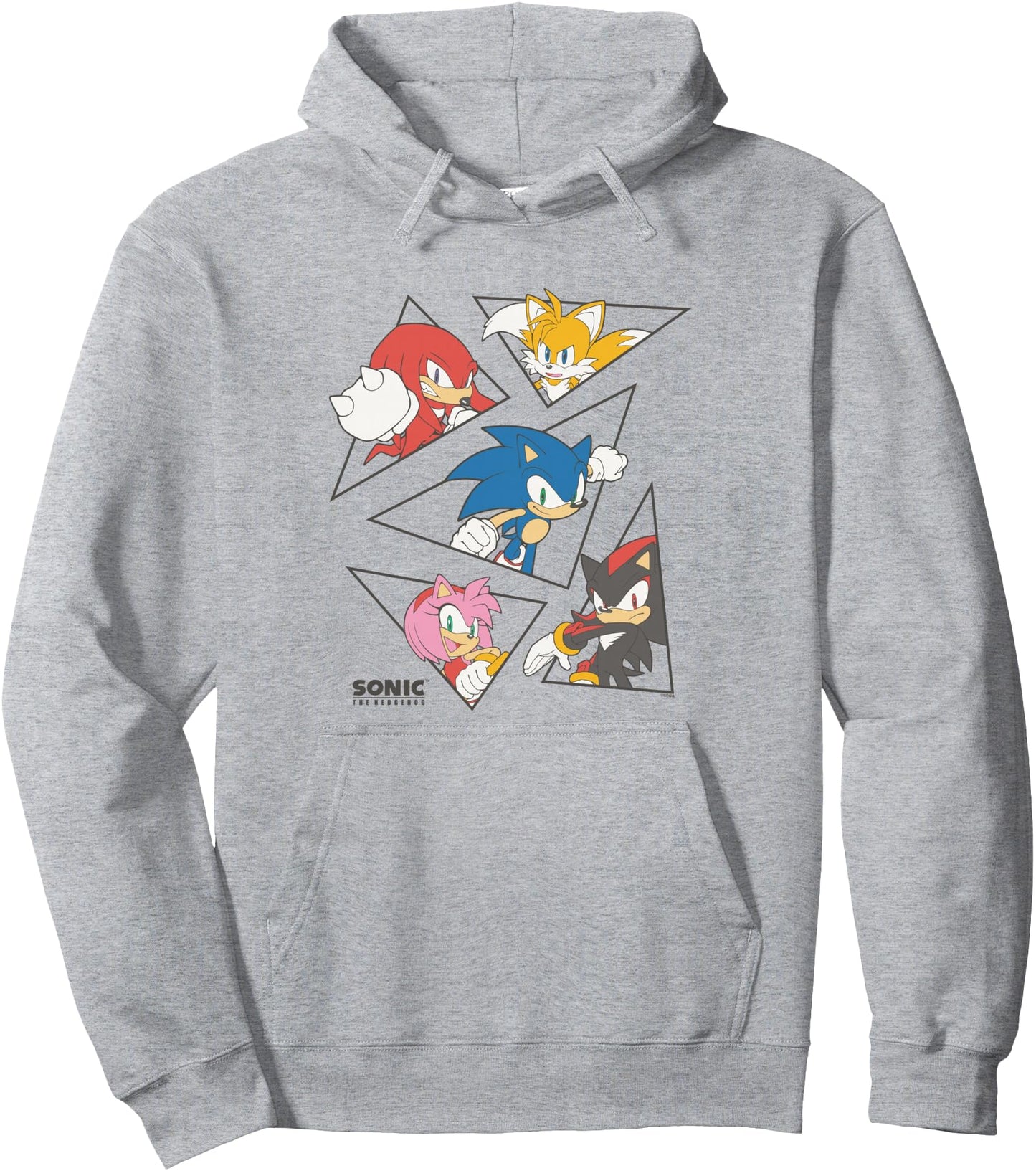 Sonic The Hedgehog Main Characters Triangle Portraits Retro Pullover Hoodie