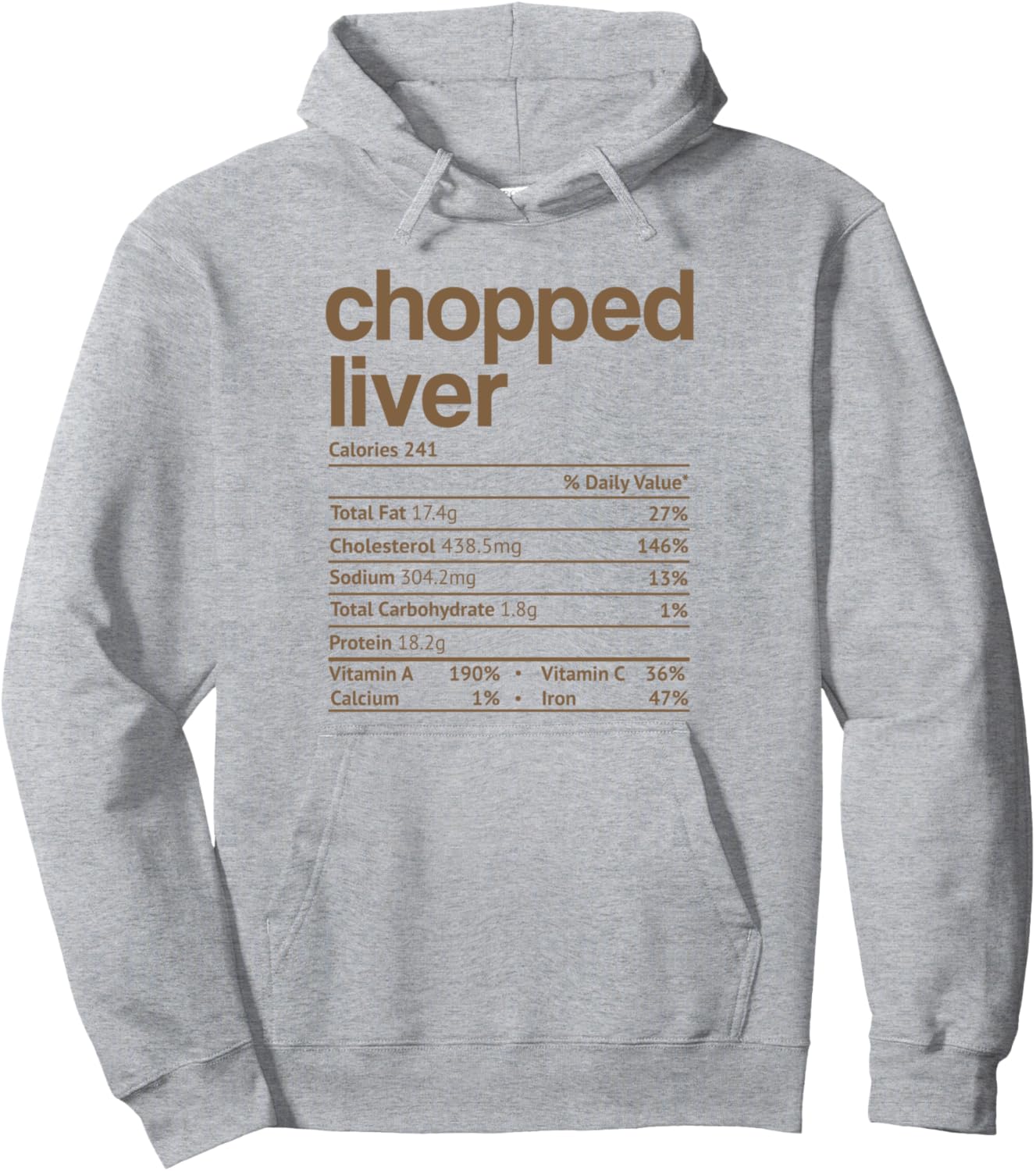Chopped Liver Nutrition Fact Funny Thanksgiving Christmas Pullover Hoodie