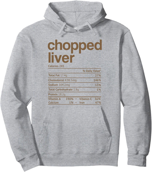 Chopped Liver Nutrition Fact Funny Thanksgiving Christmas Pullover Hoodie