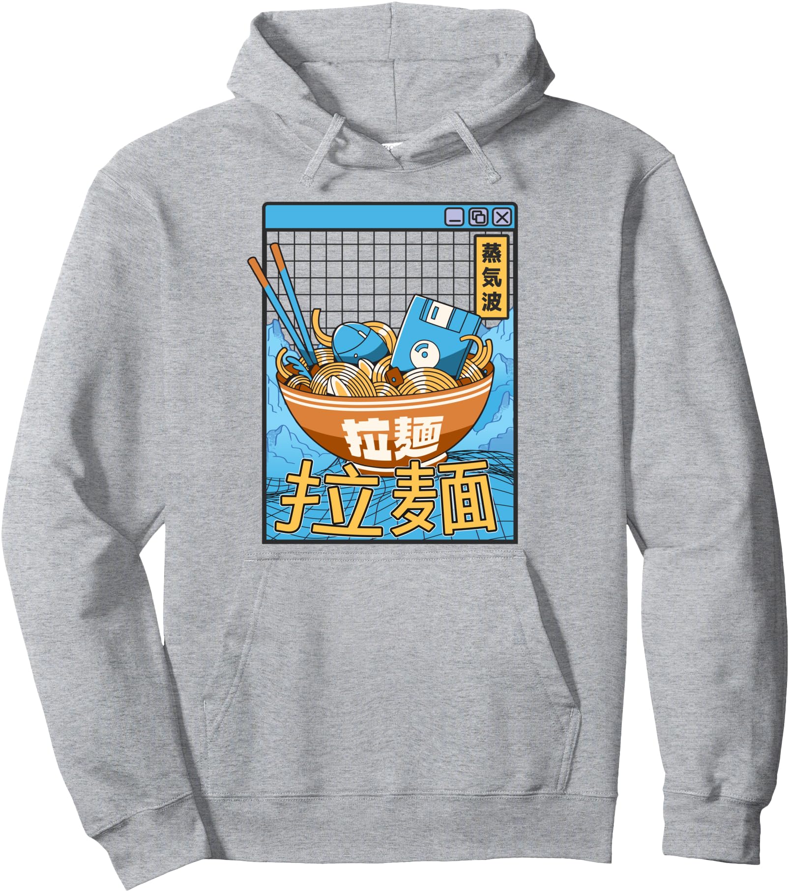 Digital Ramen Bowl Japan Style Pastel Otaku Anime Vaporwave Pullover Hoodie