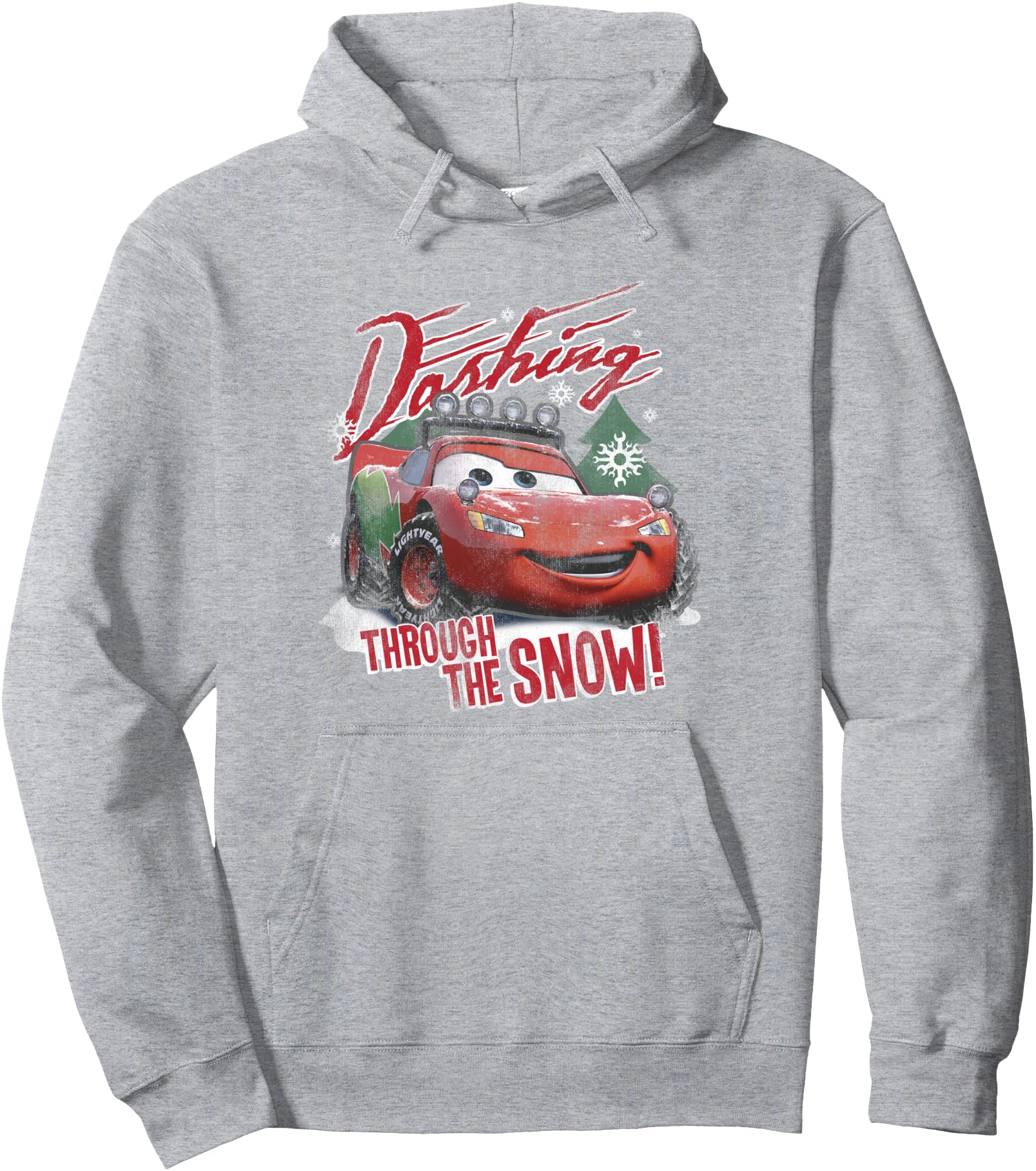 Disney Pixar Cars Christmas Dashing Through The Snow Faded Pullover Hoodie
