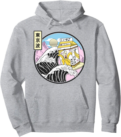 Surfing Banana Milk Carton Kanagawa Wave Japan Kawaii Anime Pullover Hoodie