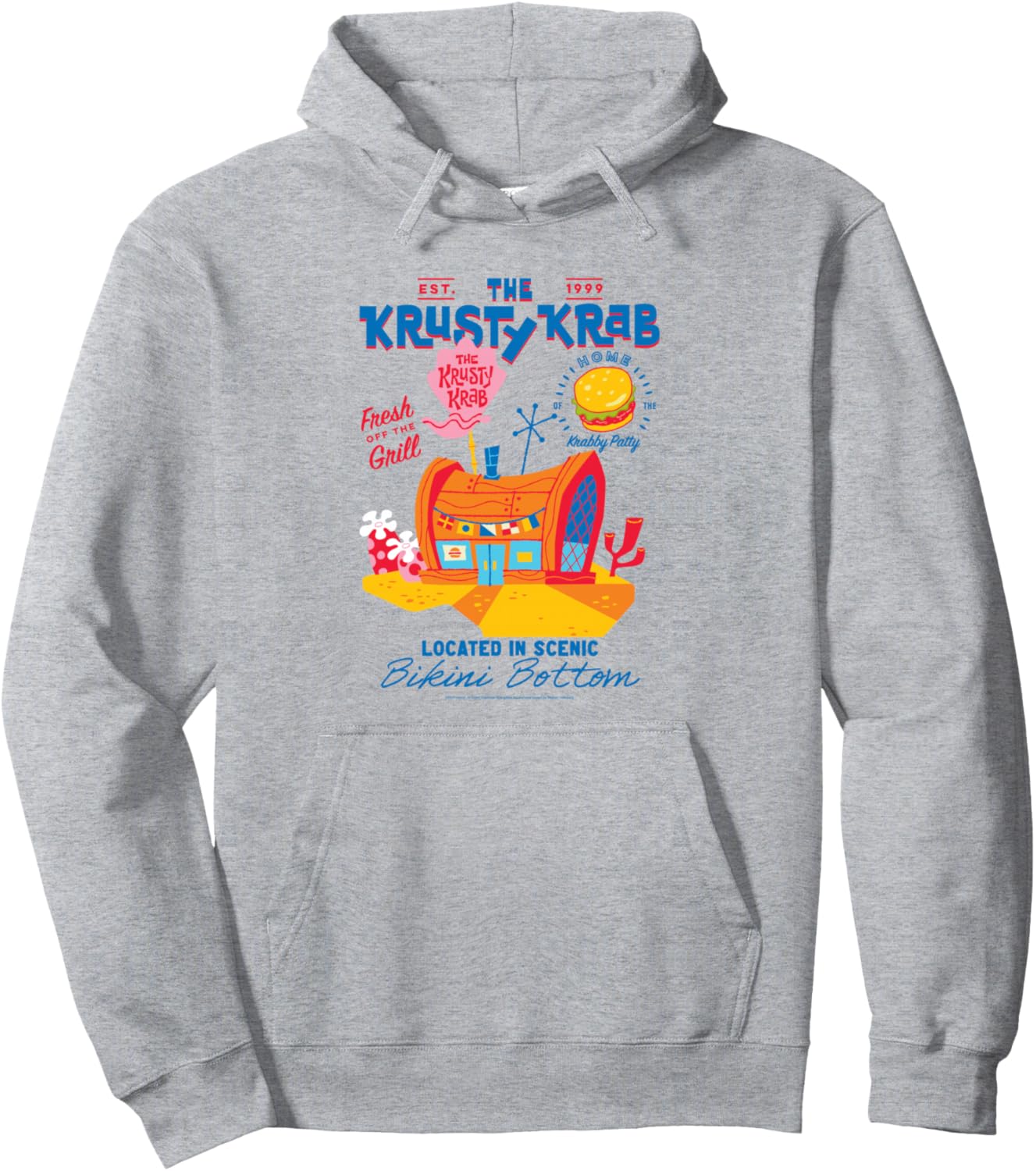 SpongeBob SquarePants Krusty Krab Cartoon Illustration Pullover Hoodie