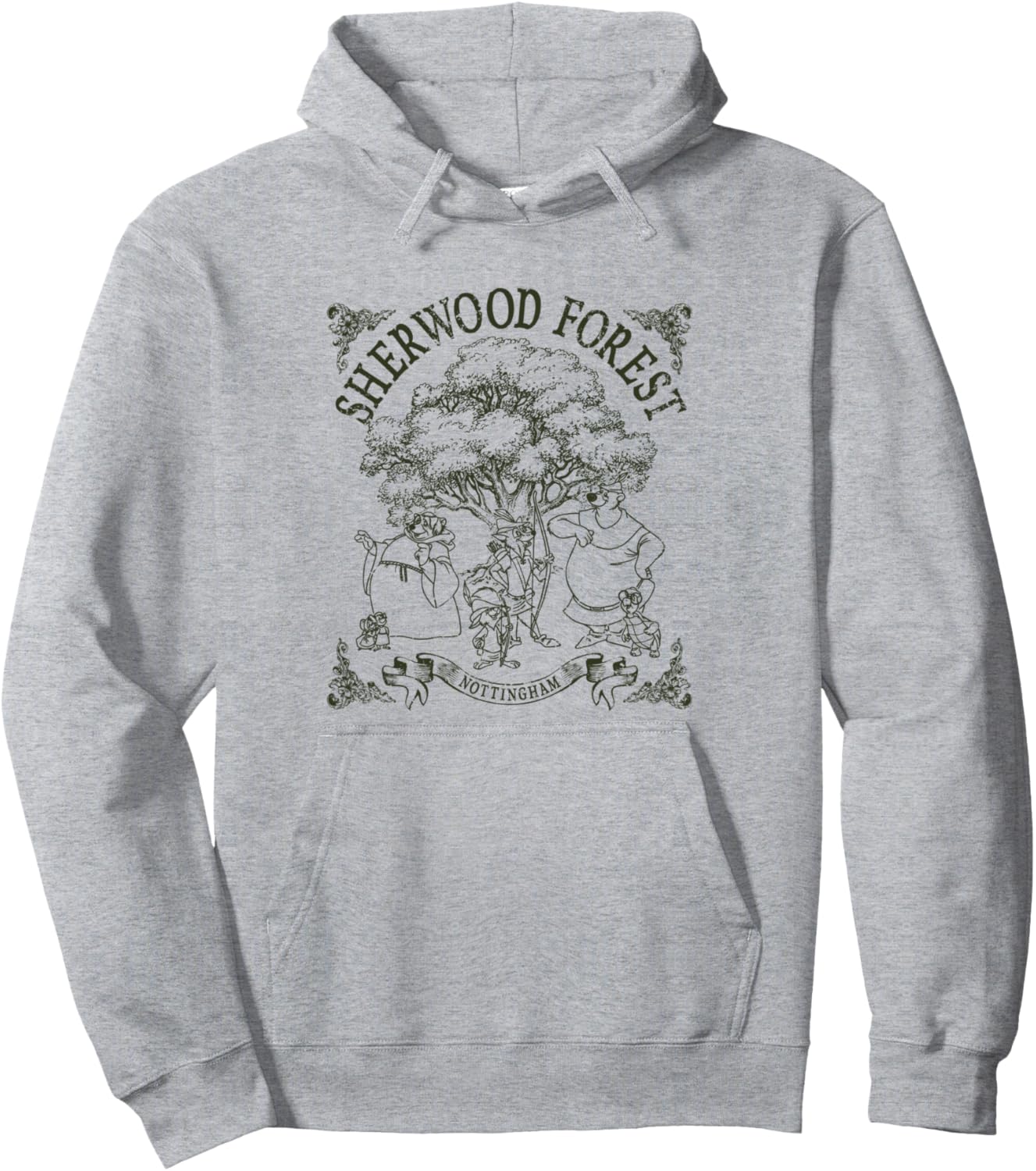 Disney Robin Hood Sherwood Forest Vintage Group Shot Logo Pullover Hoodie