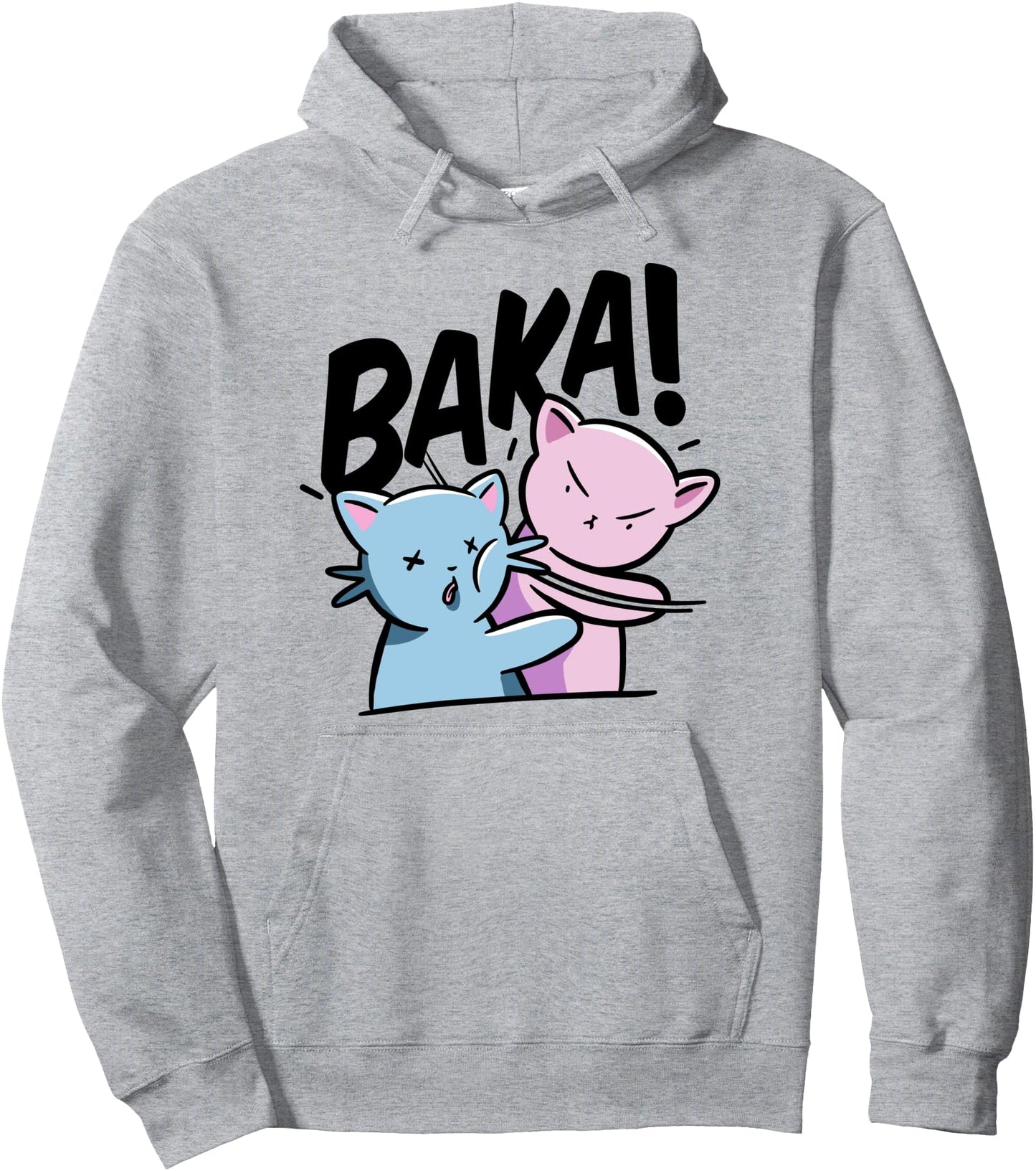 Baka Anime Cat Slap Baka Japanese Cat Pullover Hoodie