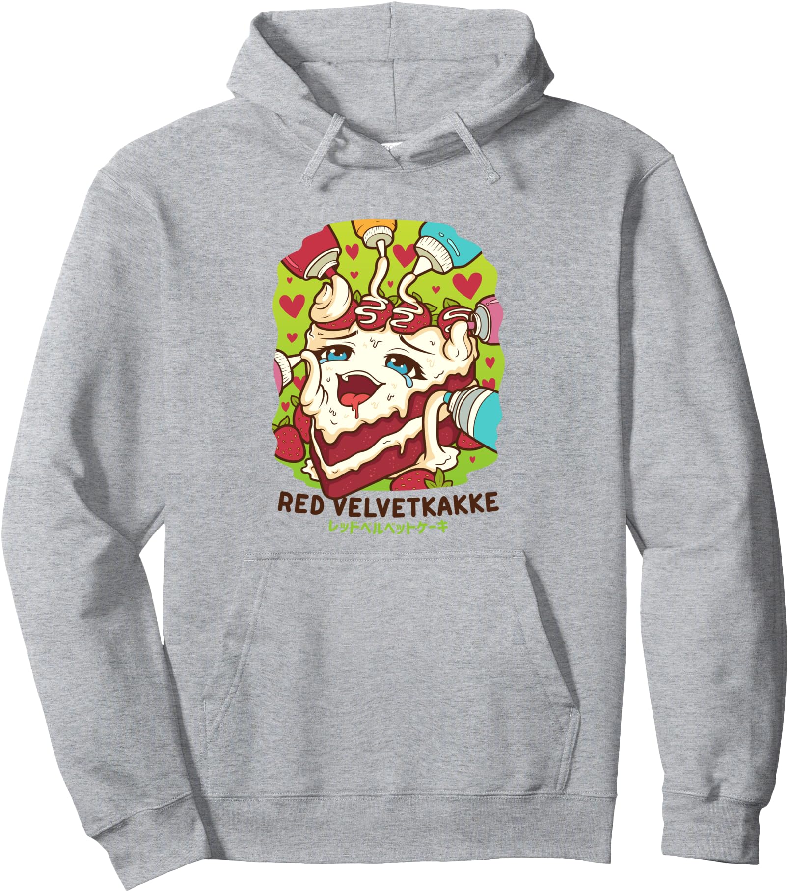 Funny Naughty Foodie Pun Kawaii Red Velvetkakke Japanese Pullover Hoodie