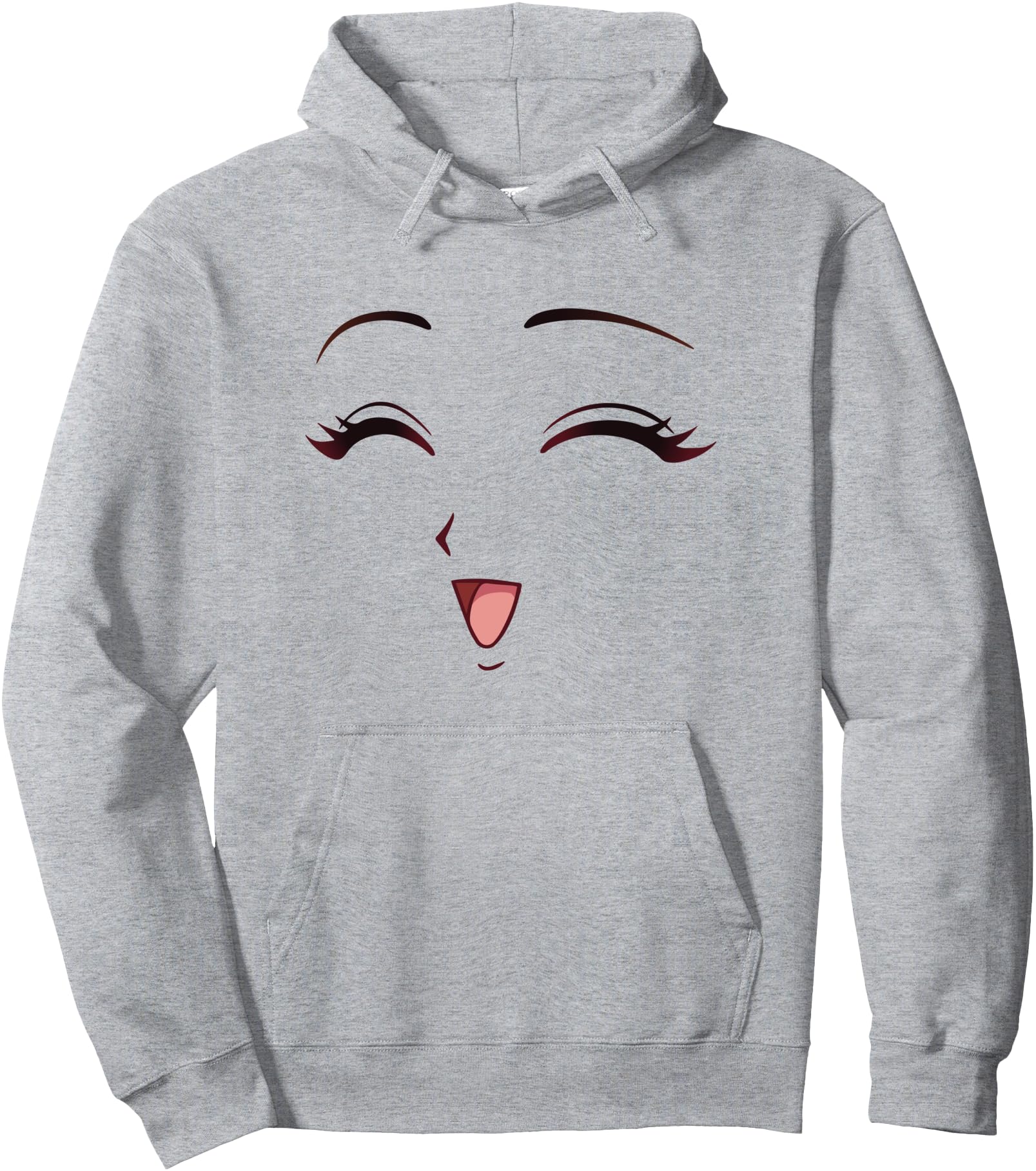 Japanese Kawaii Manga Eyes & Lips Happy Anime Face Pullover Hoodie