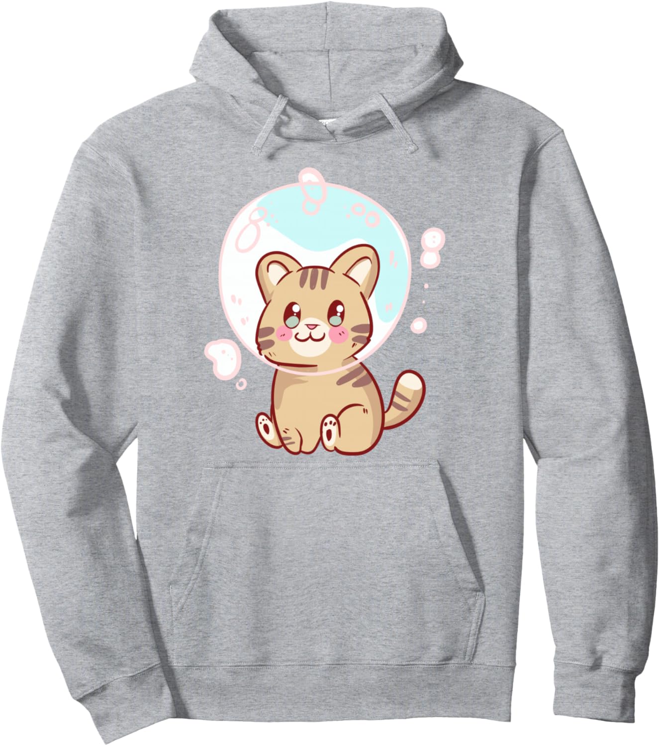 Cat Kitten In A Soap Bubble - Cute Kawaii Anime Kawaii Pullover Hoodie