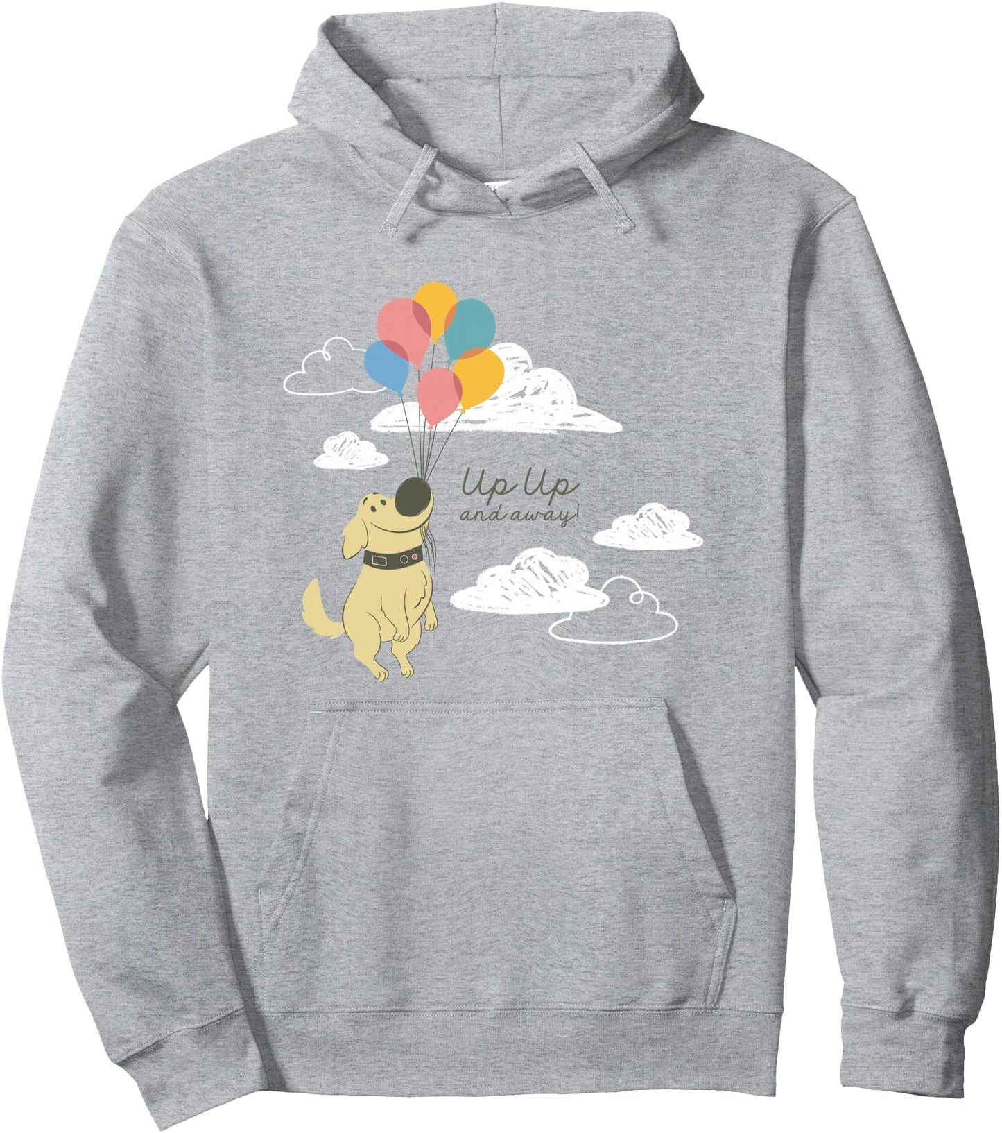 Disney Pixar Up Cute Dug Up Up And Away! Big Chest Logo Pullover Hoodie