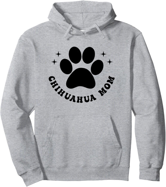 Chihuahua Mom Retro Groovy Dog Mom Fur Mama Women's Pullover Hoodie