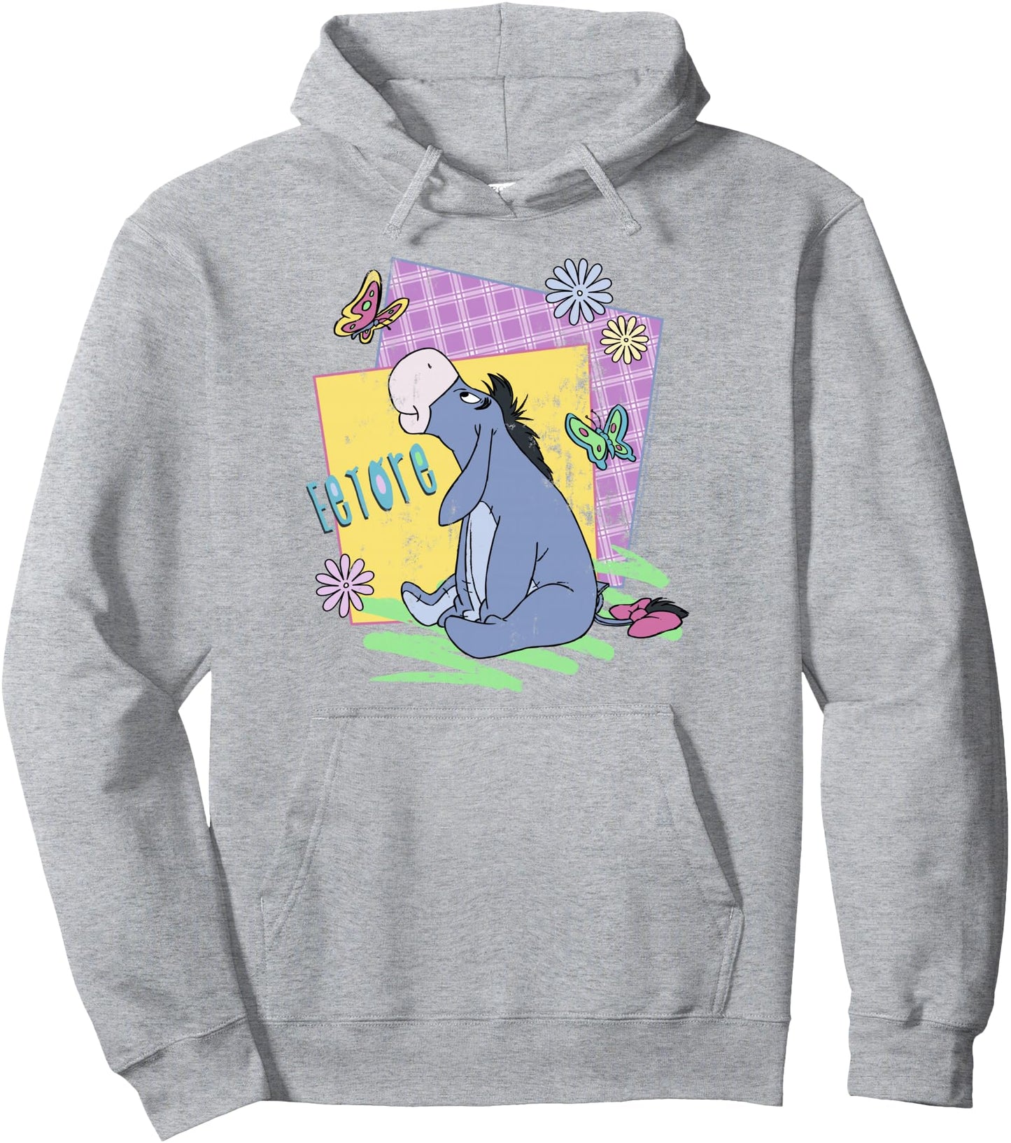 Disney Winnie The Pooh Eeyore Retro Butterflies Poster Pullover Hoodie