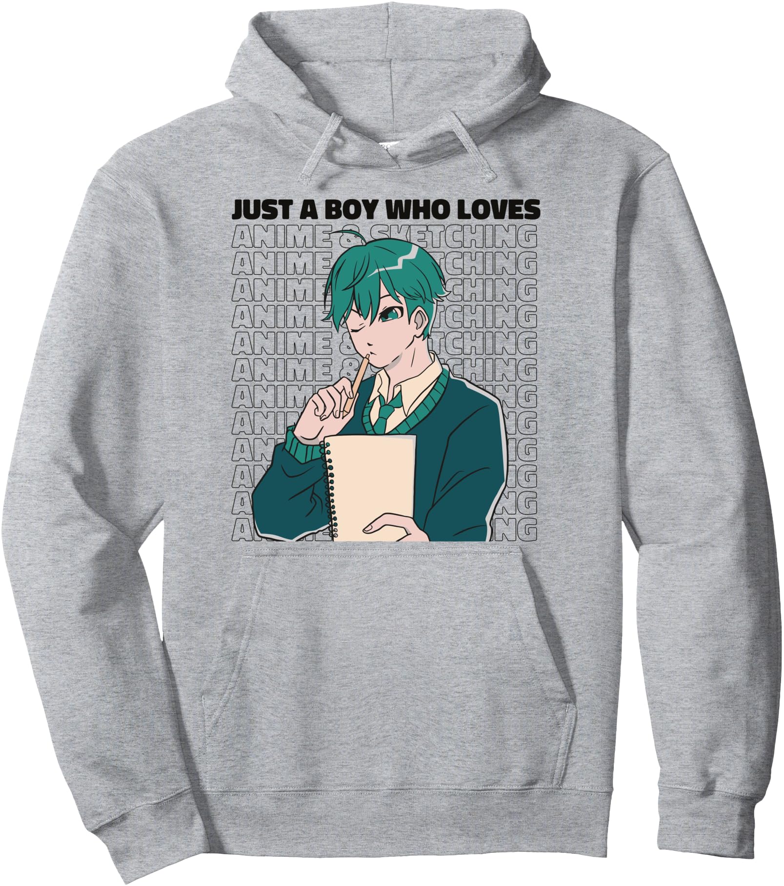 Boy Who Loves Anime and Sketching - Japanese Pullover Hoodie