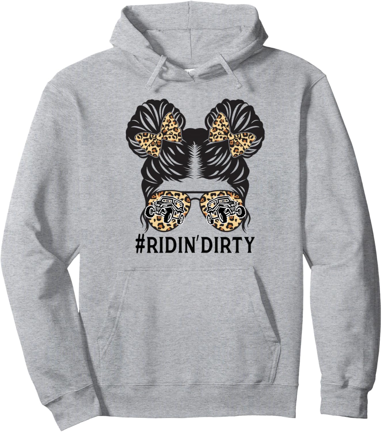 Retro Utv Messy Bun Sunglasses Mud Riding SXS Women Girl Pullover Hoodie
