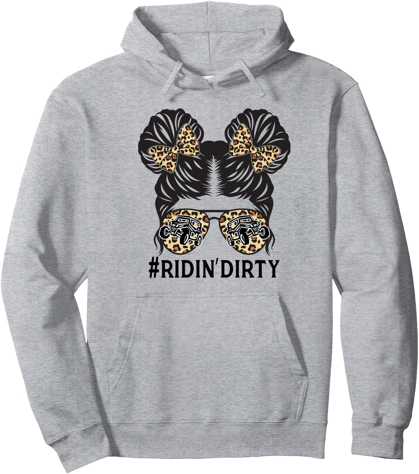 Retro Utv Messy Bun Sunglasses Mud Riding SXS Women Girl Pullover Hoodie