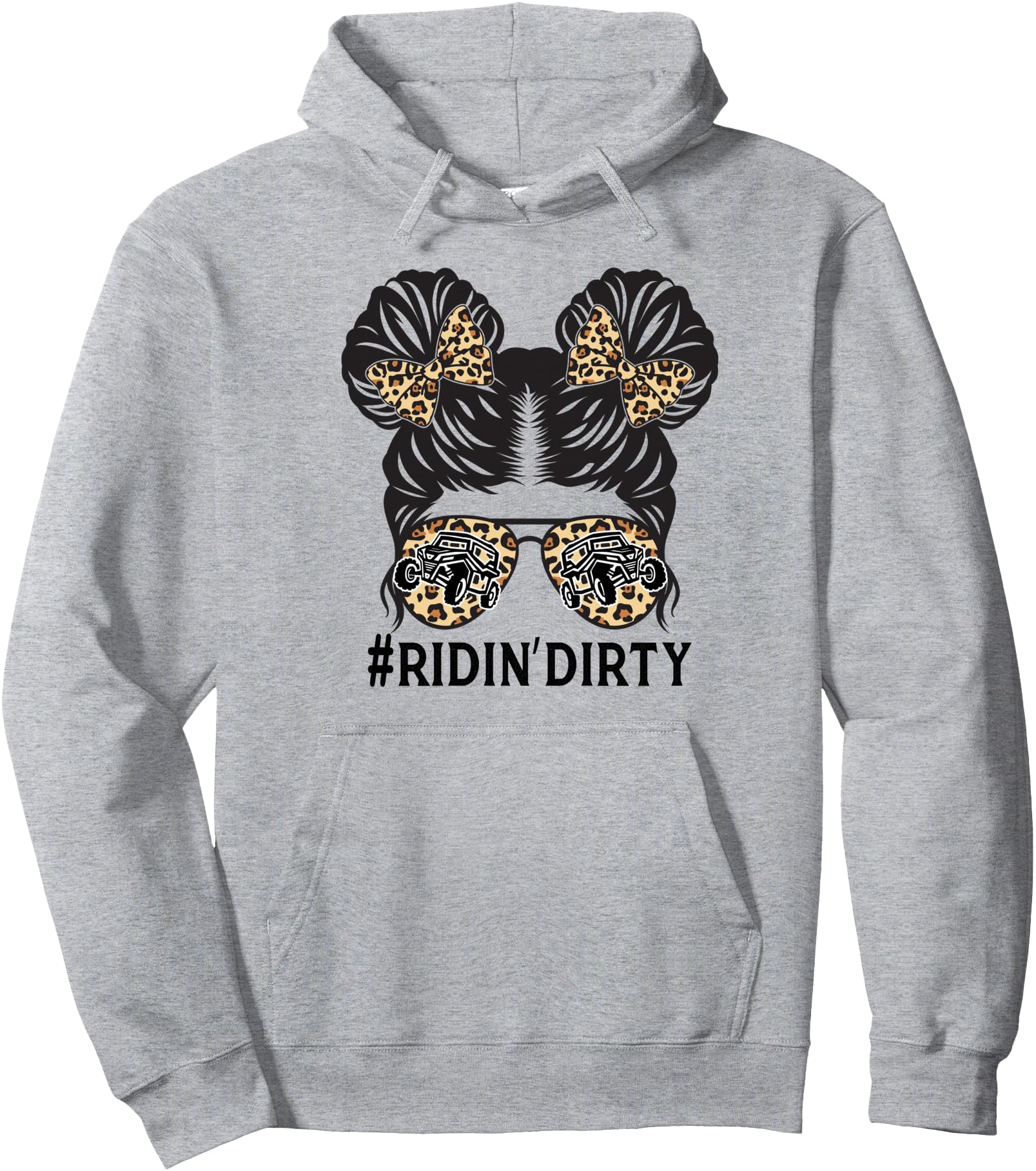 Retro Utv Messy Bun Sunglasses Mud Riding SXS Women Girl Pullover Hoodie
