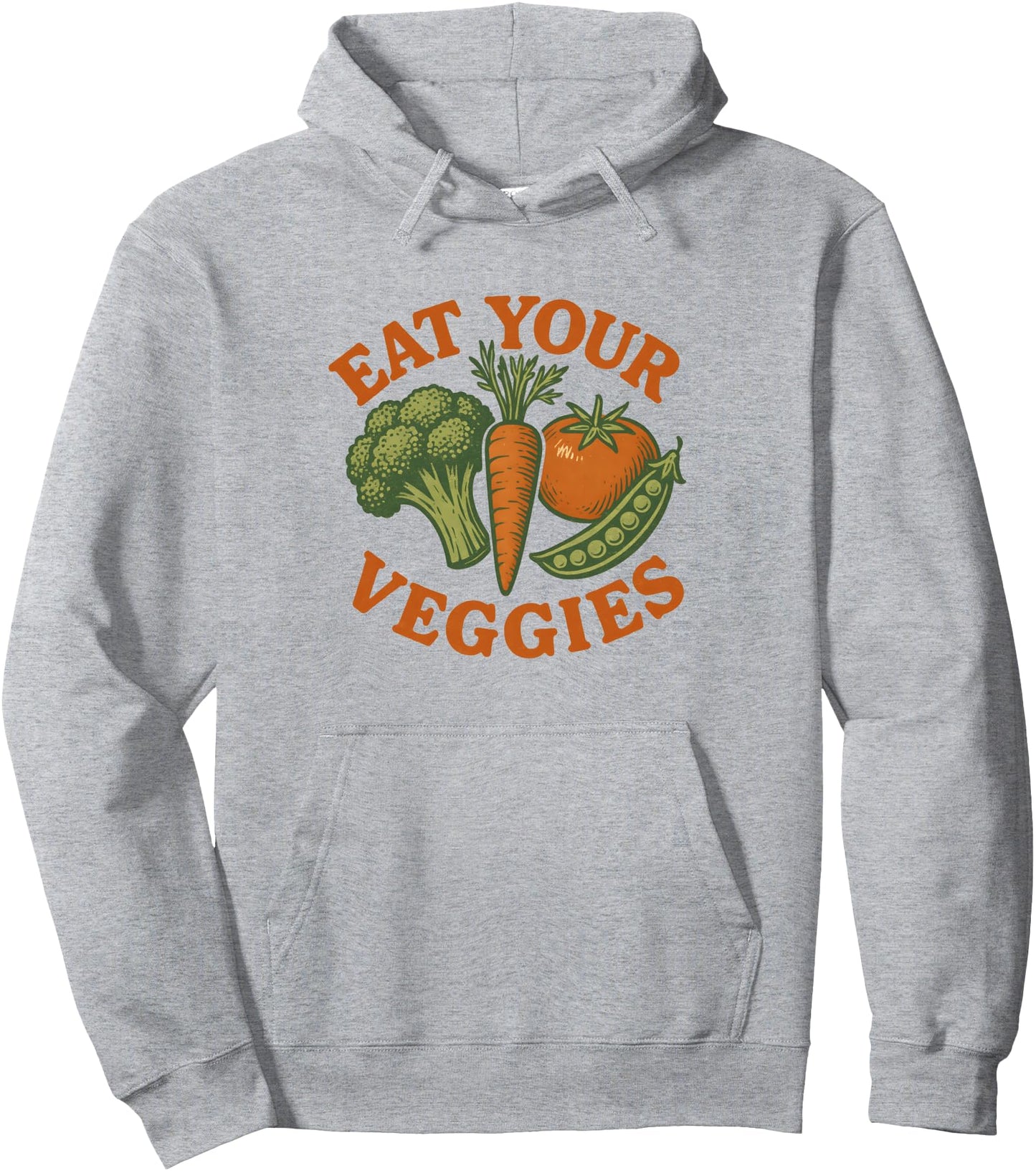 Eat Your Veggies Retro Garden Design Plant Based Vegan Pullover Hoodie