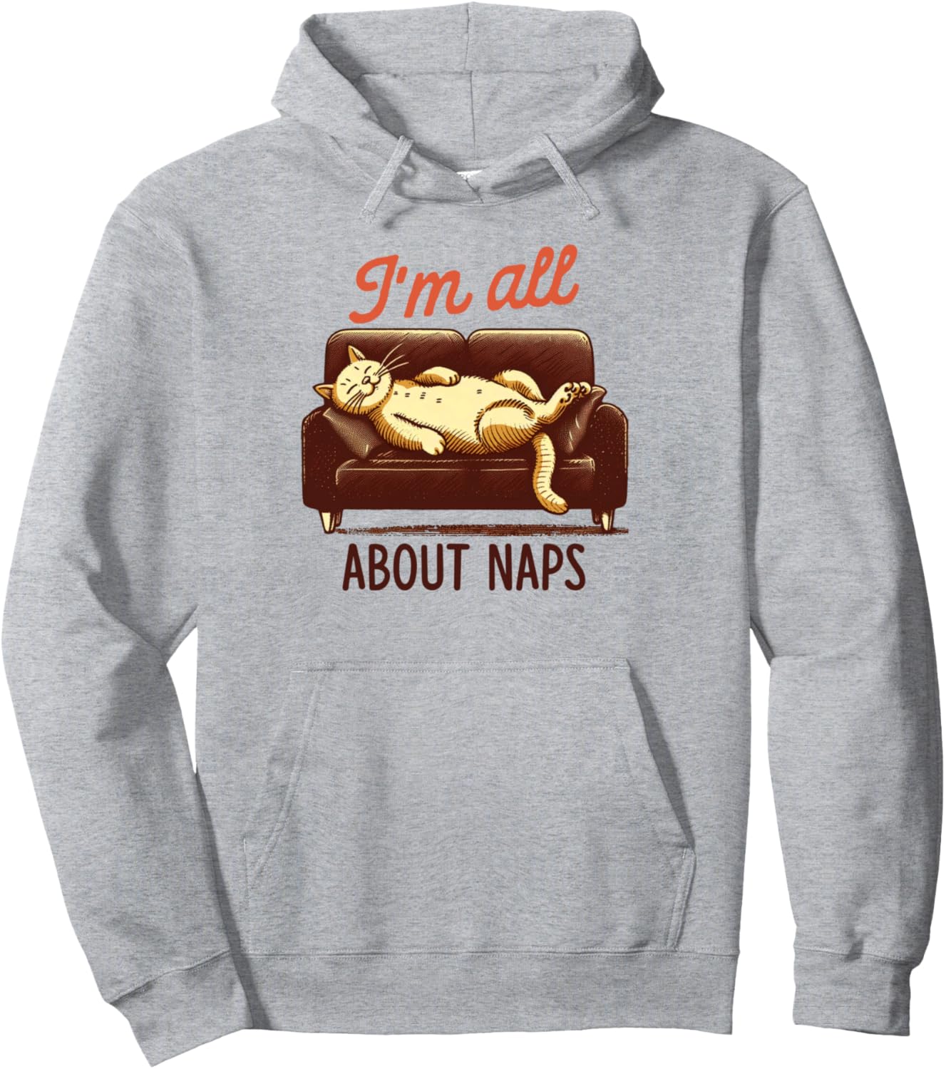 Cat Mom Lazy Cat Lady Nap Queen Humor I'm All About Naps Pullover Hoodie