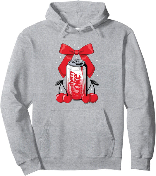 Cherry Coke - Can with Red Coquette Bow and Cherries Pullover Hoodie