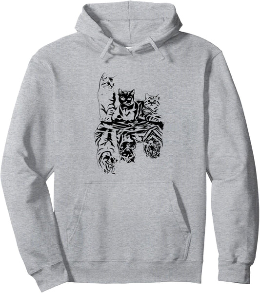 Cat Motif colorful Pets House Cat Lover Pullover Hoodie