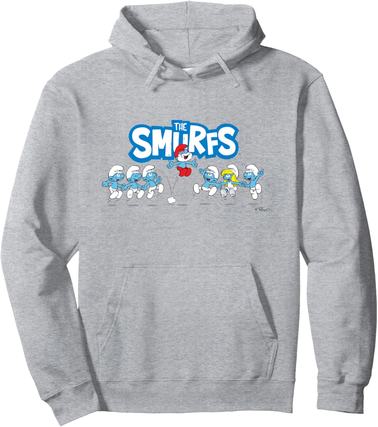 The Smurfs Jumping Logo Papa Smurf Pullover Hoodie