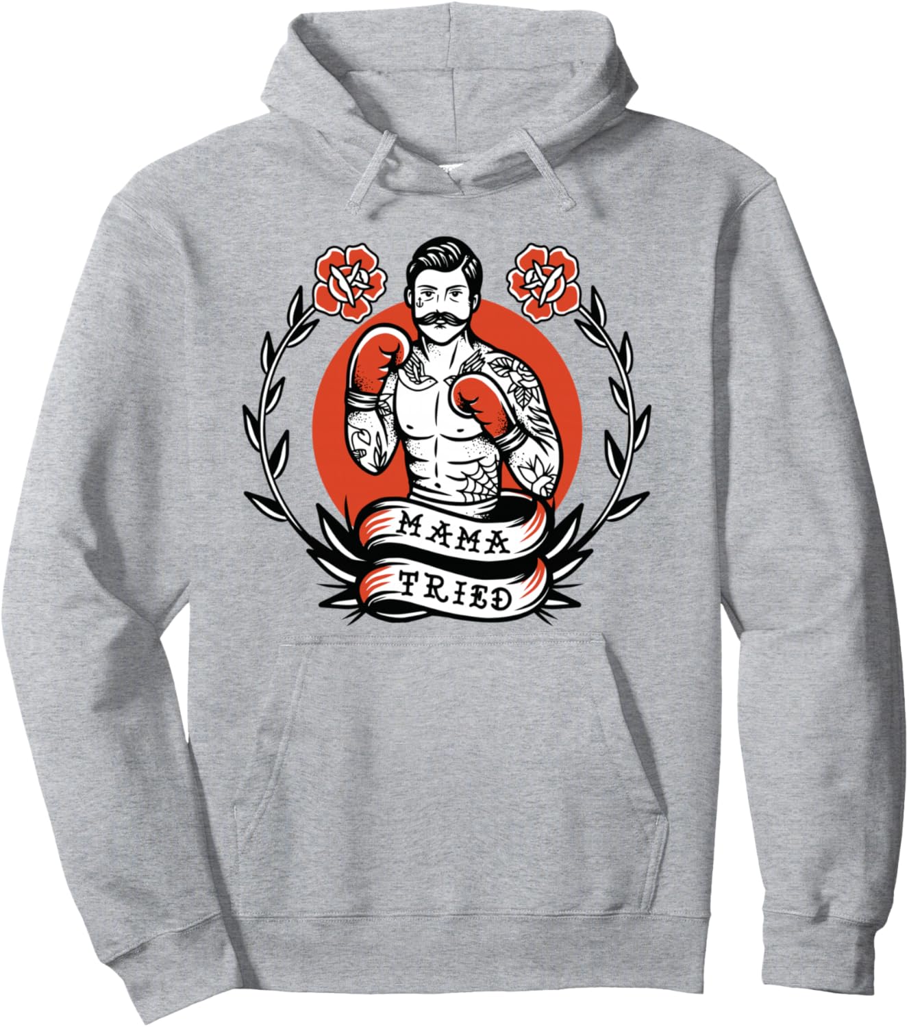 Boxer American Traditional Tattoo Old School Boxing Flash Pullover Hoodie