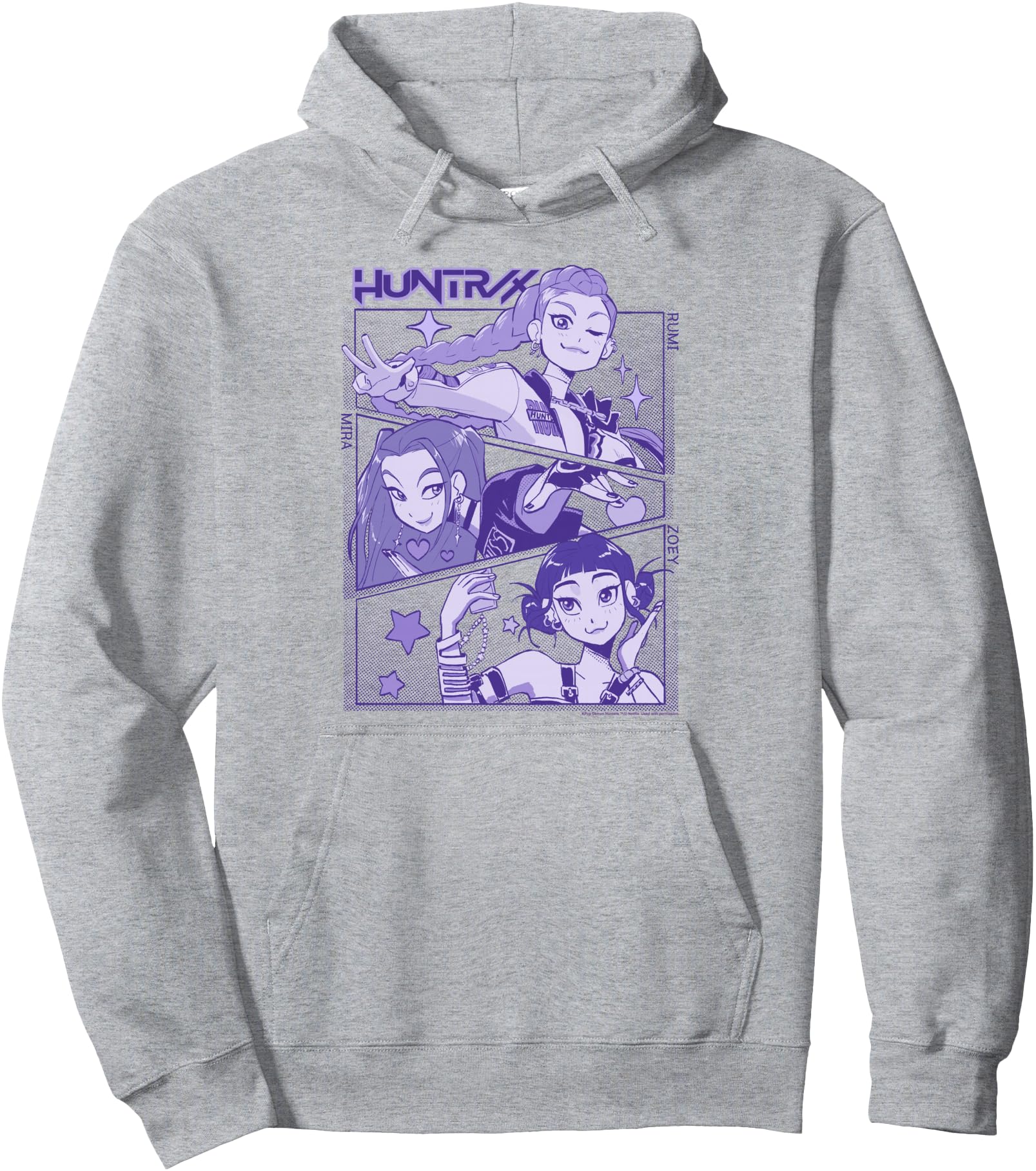 KPop Demon Hunters Halloween Huntrix Cute Manhwa Panels Pullover Hoodie