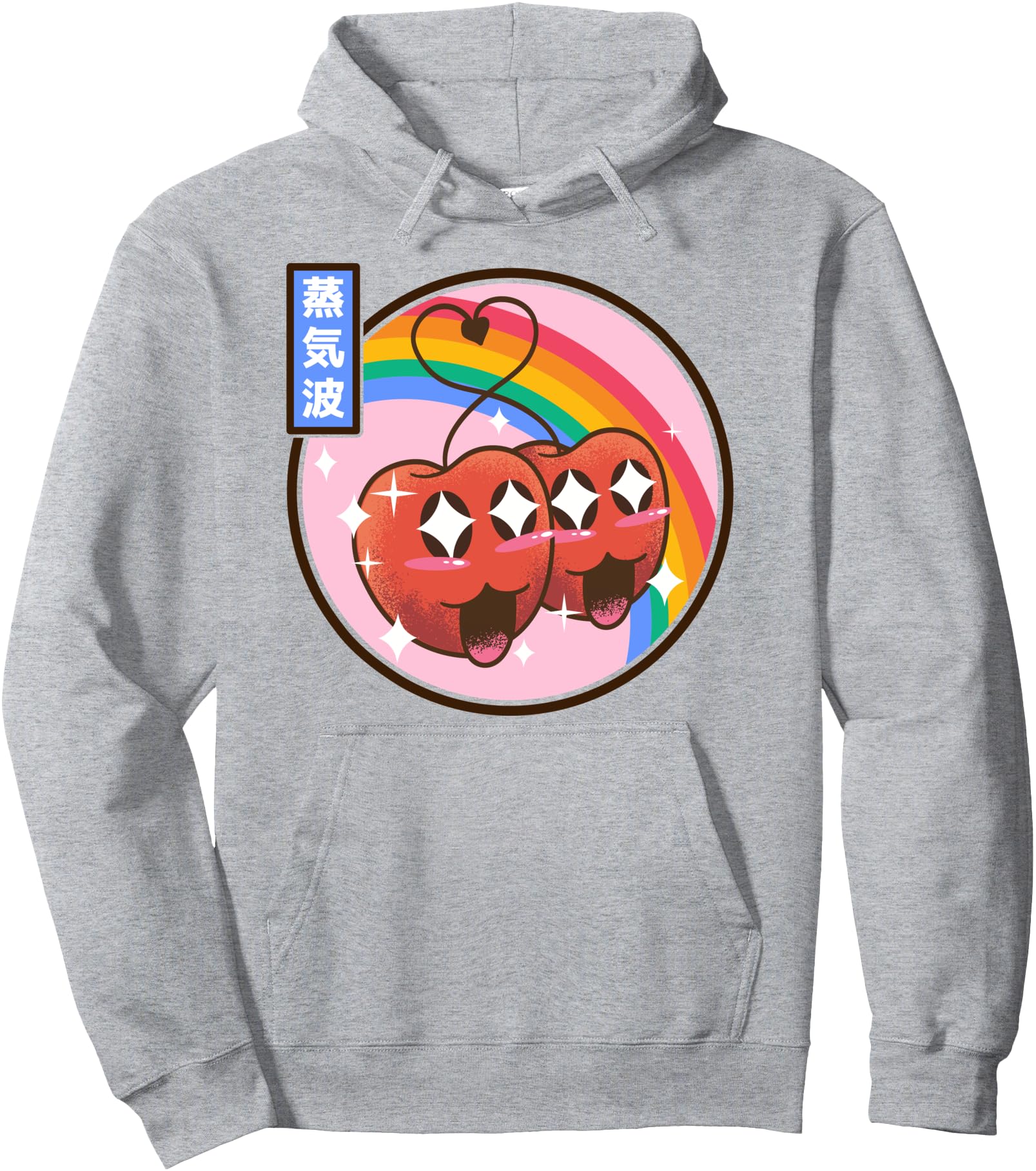 Happy Apples Digital Japan Style 80s Otaku Vaporwave Anime Pullover Hoodie
