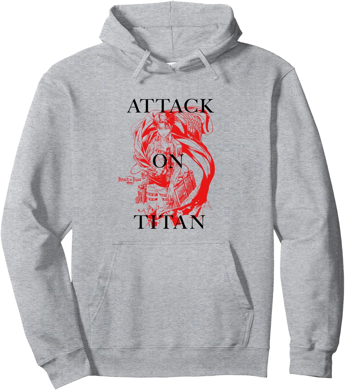 Attack on Titan Season 3 Levi Serif Stacked Title Anime Pullover Hoodie