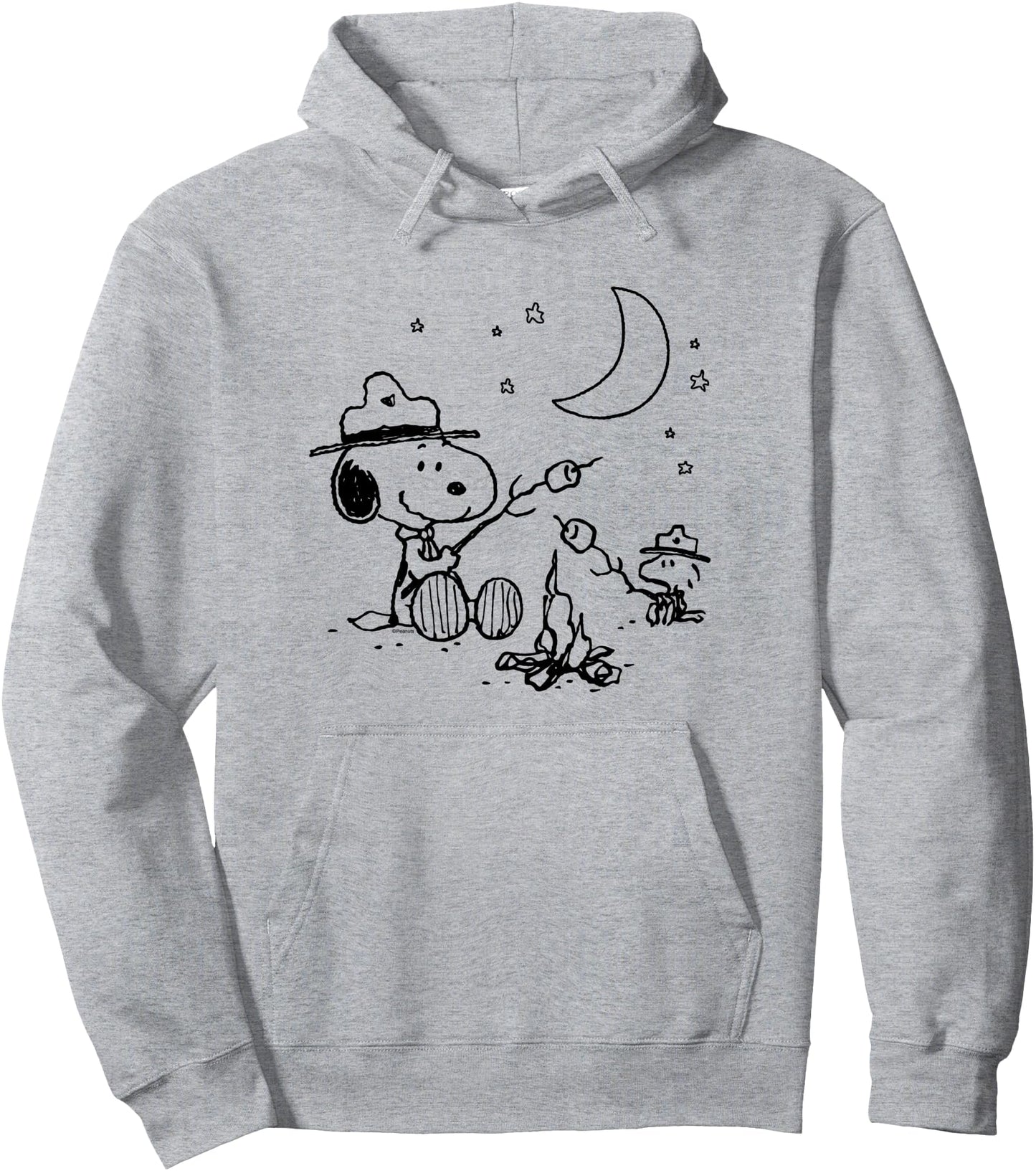 Peanuts - Snoopy And Woodstore Camping With Smores Pullover Hoodie