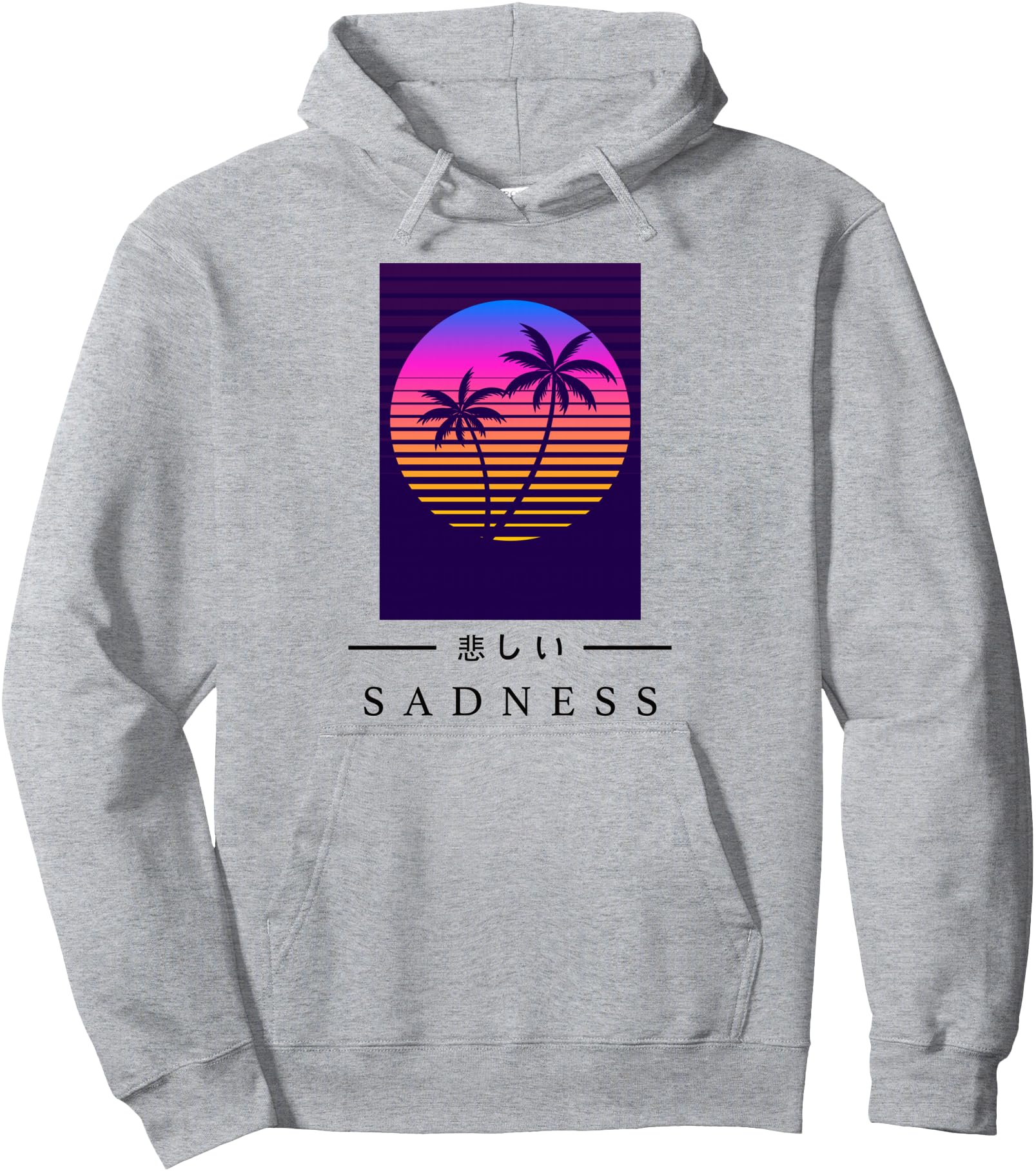 Retrowave SAD Japanese Art Aesthetic Vaporwave Anime Pullover Hoodie