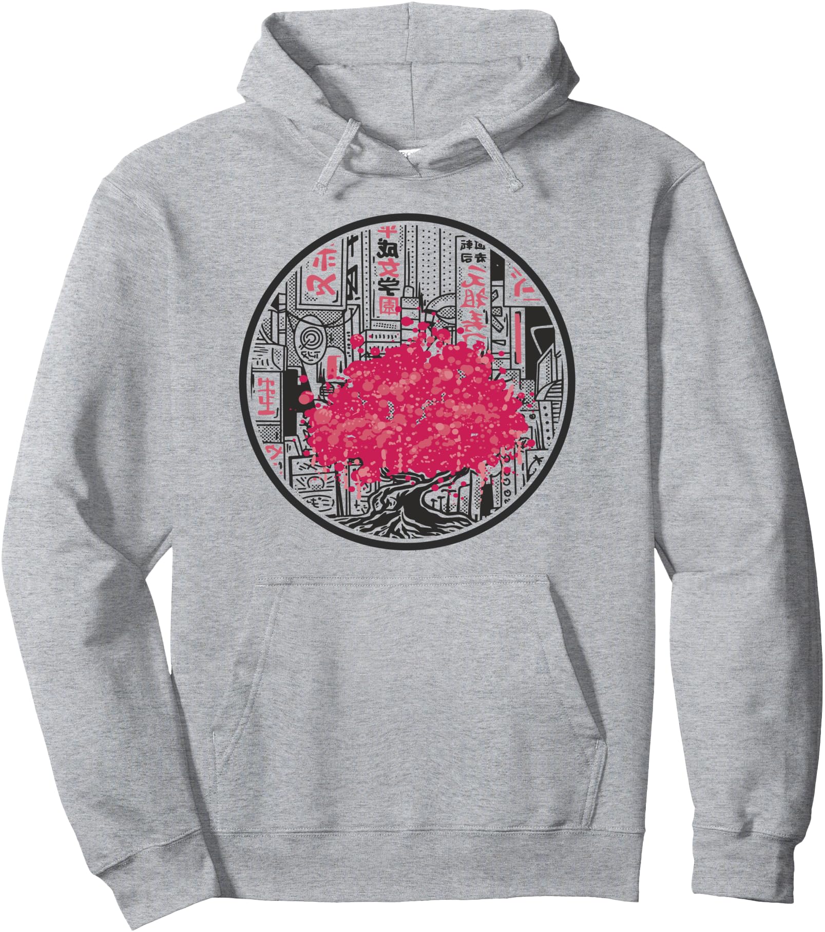 Cherry Blossom Sakura Tree Japanese City Japan Anime Pullover Hoodie