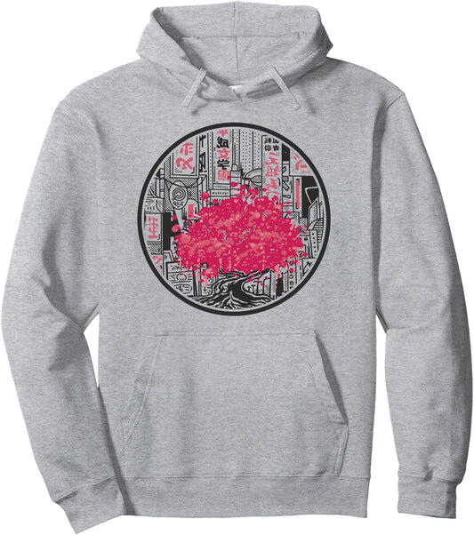 Cherry Blossom Sakura Tree Japanese City Japan Anime Pullover Hoodie