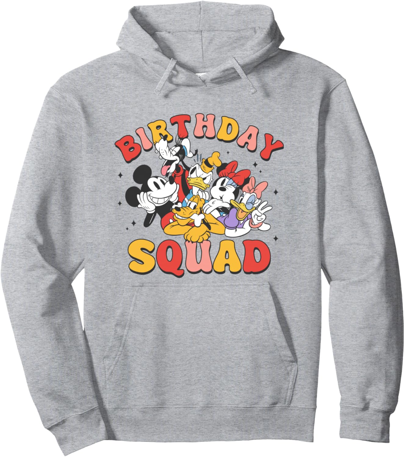 Disney Mickey And Friends Birthday Squad Vintage Group Pullover Hoodie