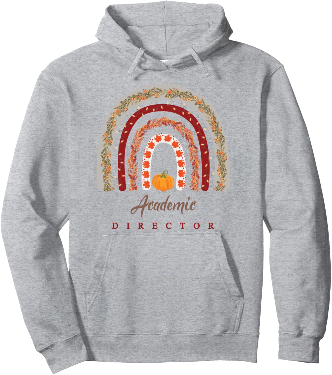 Academic Director Boho Pumpkin Rainbow Thanksgiving Fall Pullover Hoodie