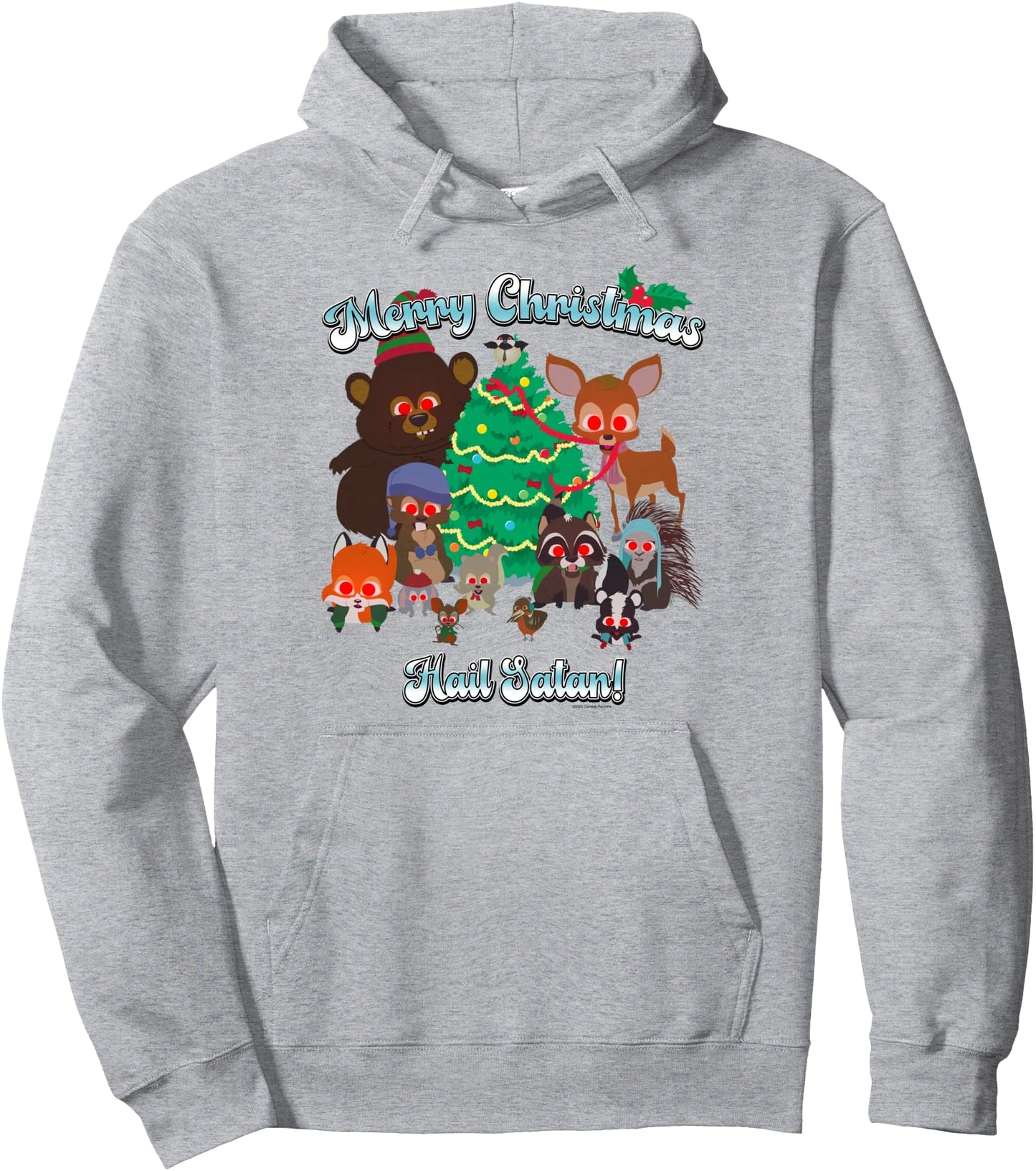 South Park Merry Christmas Hail Satan Critters Funny Cartoon Pullover Hoodie