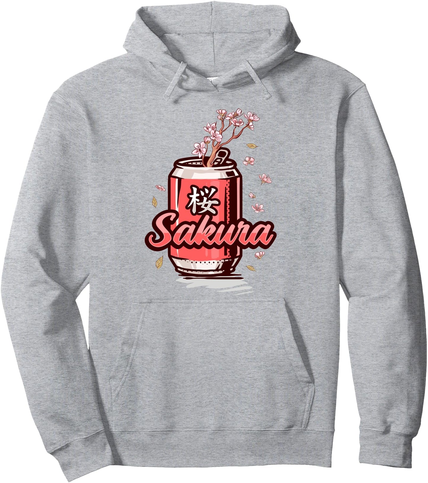 Sakura Cherry Blossom Drink Can Art for Japanese Culture Fan Pullover Hoodie