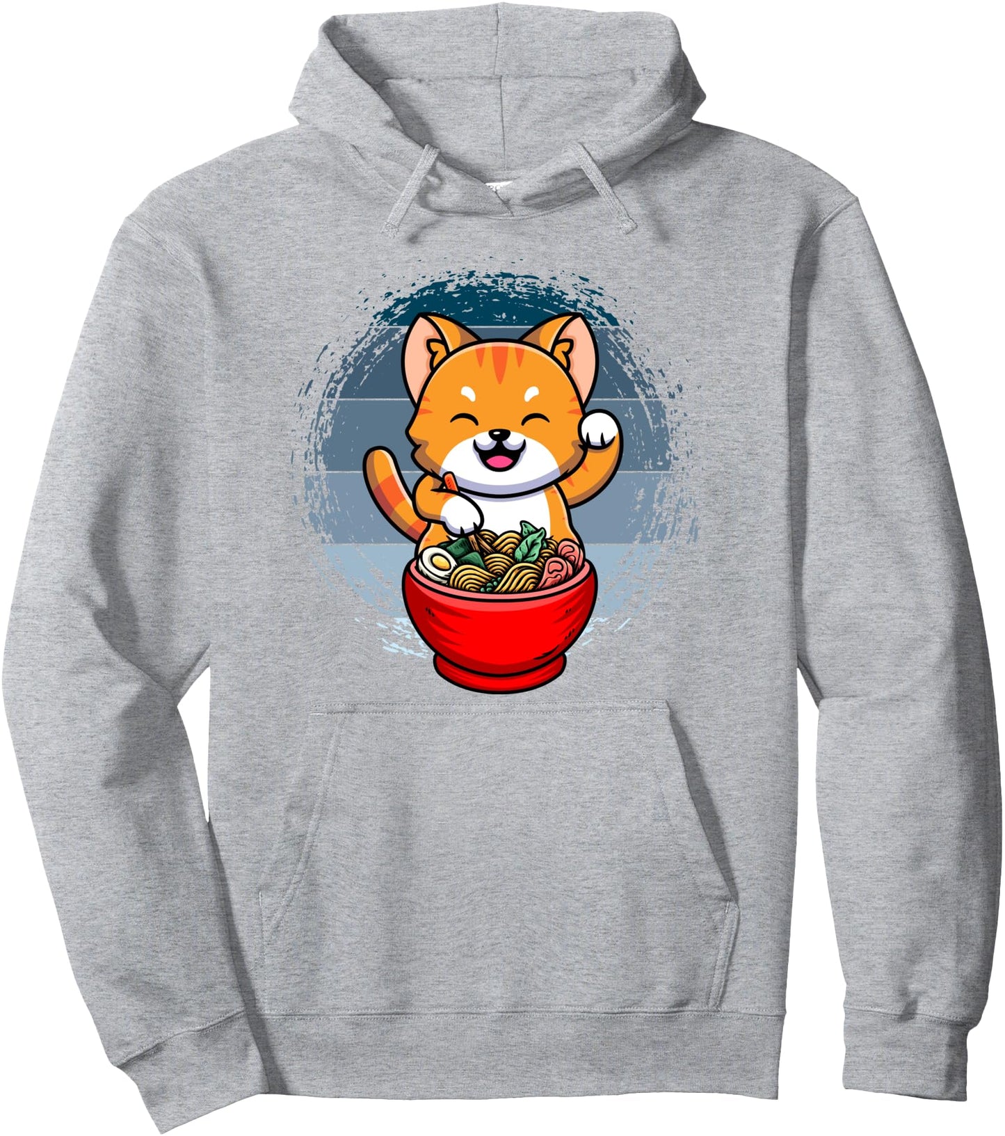 Ramen And Cats, Japanese Anime For Men Women, Retro Anime Pullover Hoodie