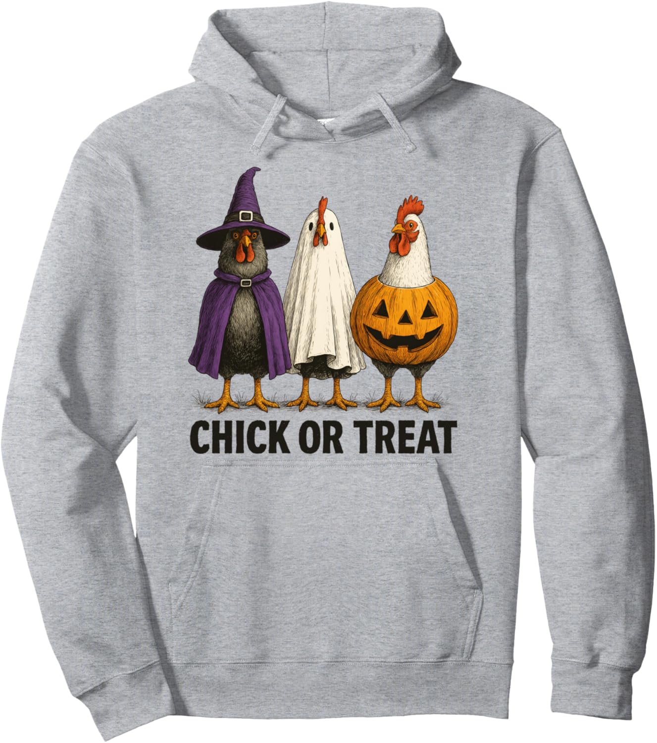 Chicken Chick Or Treat Funny Halloween Costume Farmer Pullover Hoodie