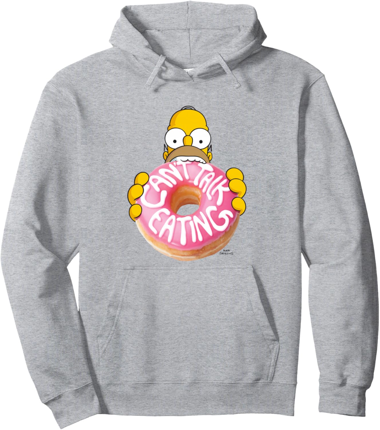 The Simpsons Homer Can't Talk Eating Donut Pullover Hoodie