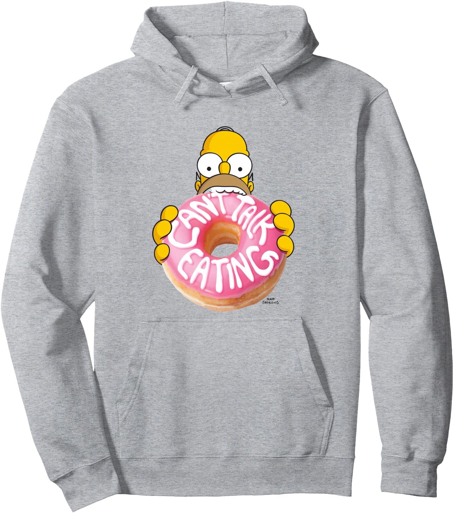 The Simpsons Homer Can't Talk Eating Donut Pullover Hoodie