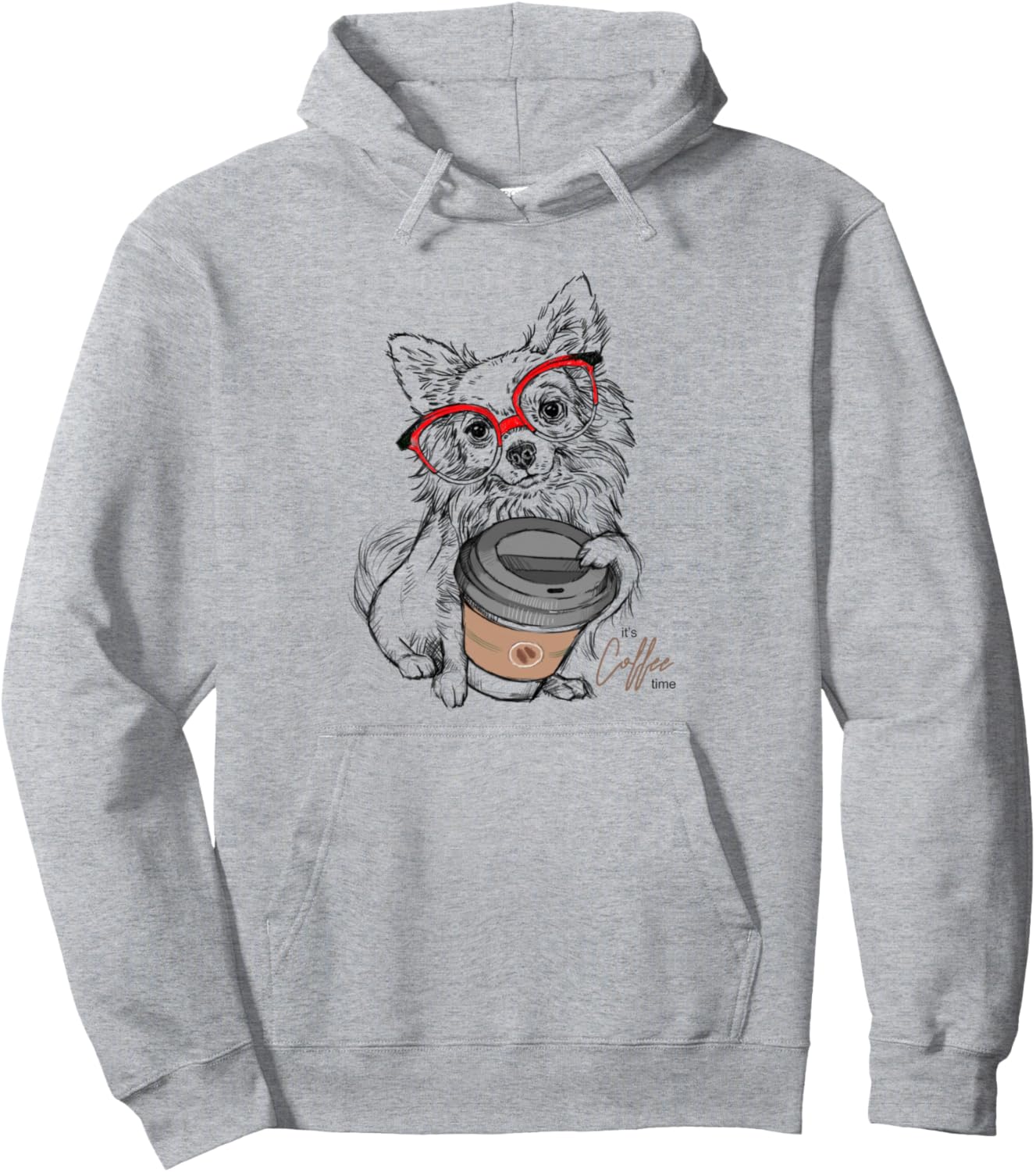 Chihuahua Dog Coffee Glasses Pet Lover Dog Gift Pullover Hoodie