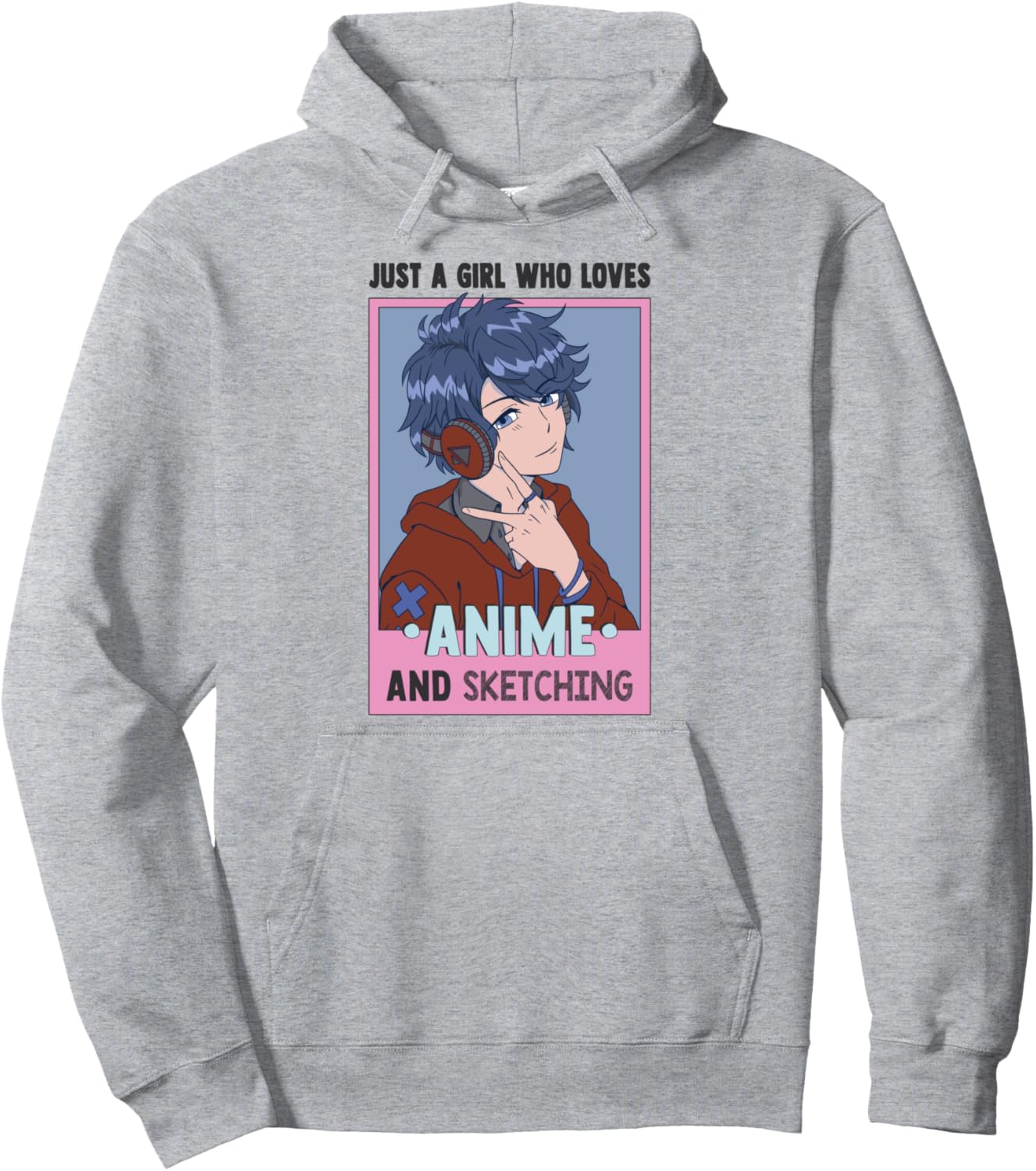 Otaku Anime Girl Just A Girl Who Loves Anime And Sketching Pullover Hoodie