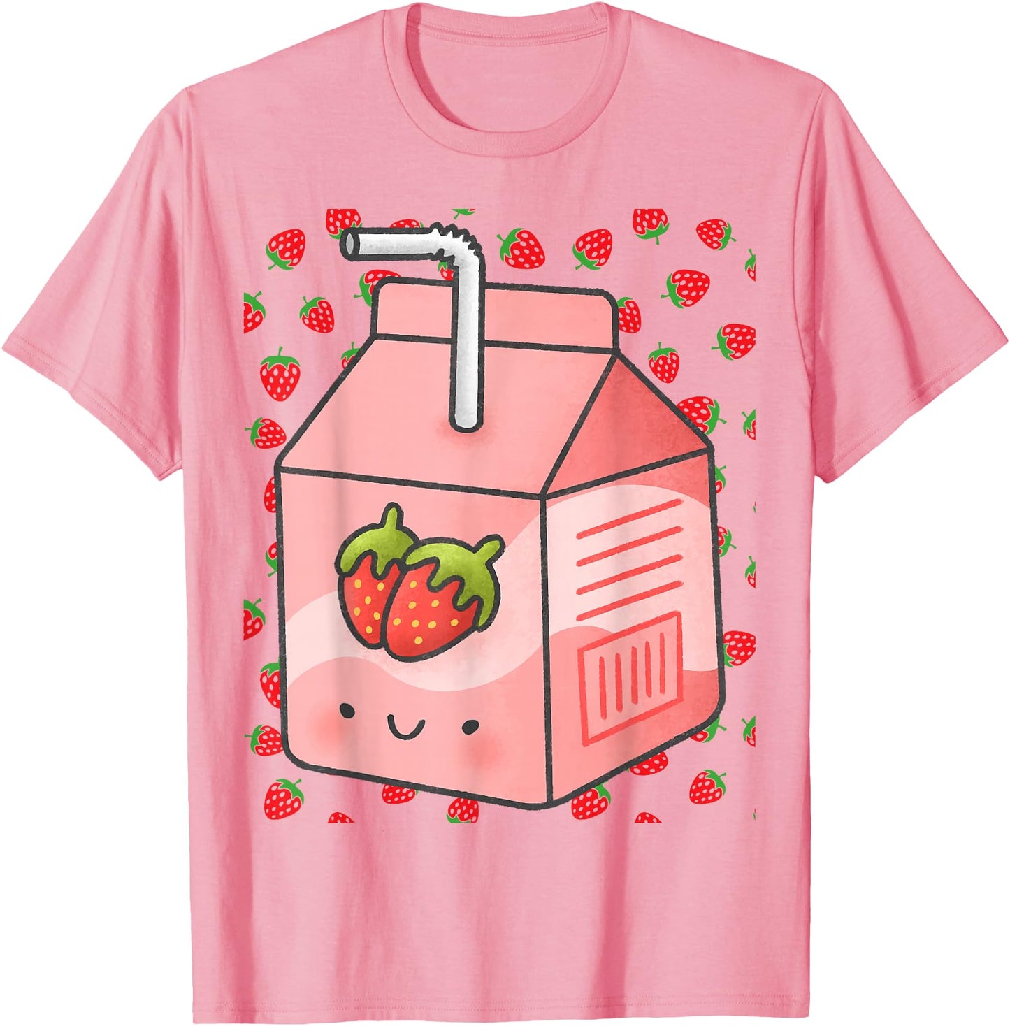 Mens Womens Japanese Pink Strawberry Milk Kawaii 90s Retro
